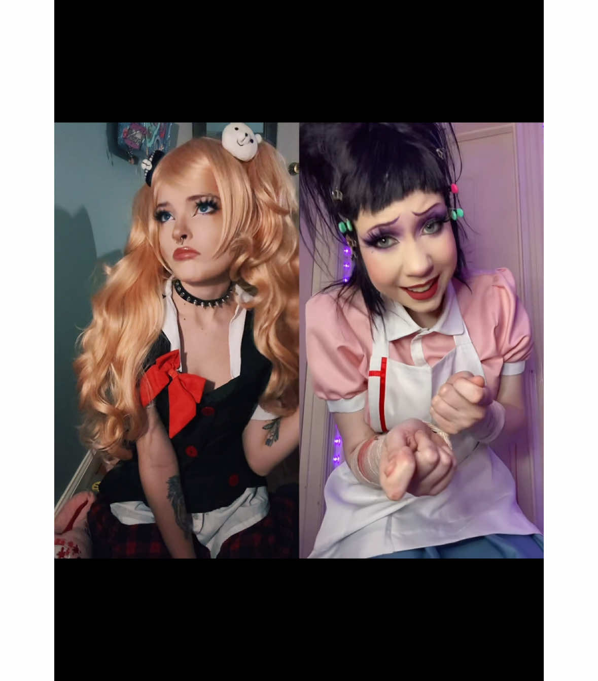 #duet with @🌷Annamarie🌿 IVE BEEN SO EXCITED TO DUET THIS HEYYYYYYYYY  #junkoenoshima #junkoenoshimacosplay #danganronpacosplay #danganronpa #mikantsumiki #mikan 