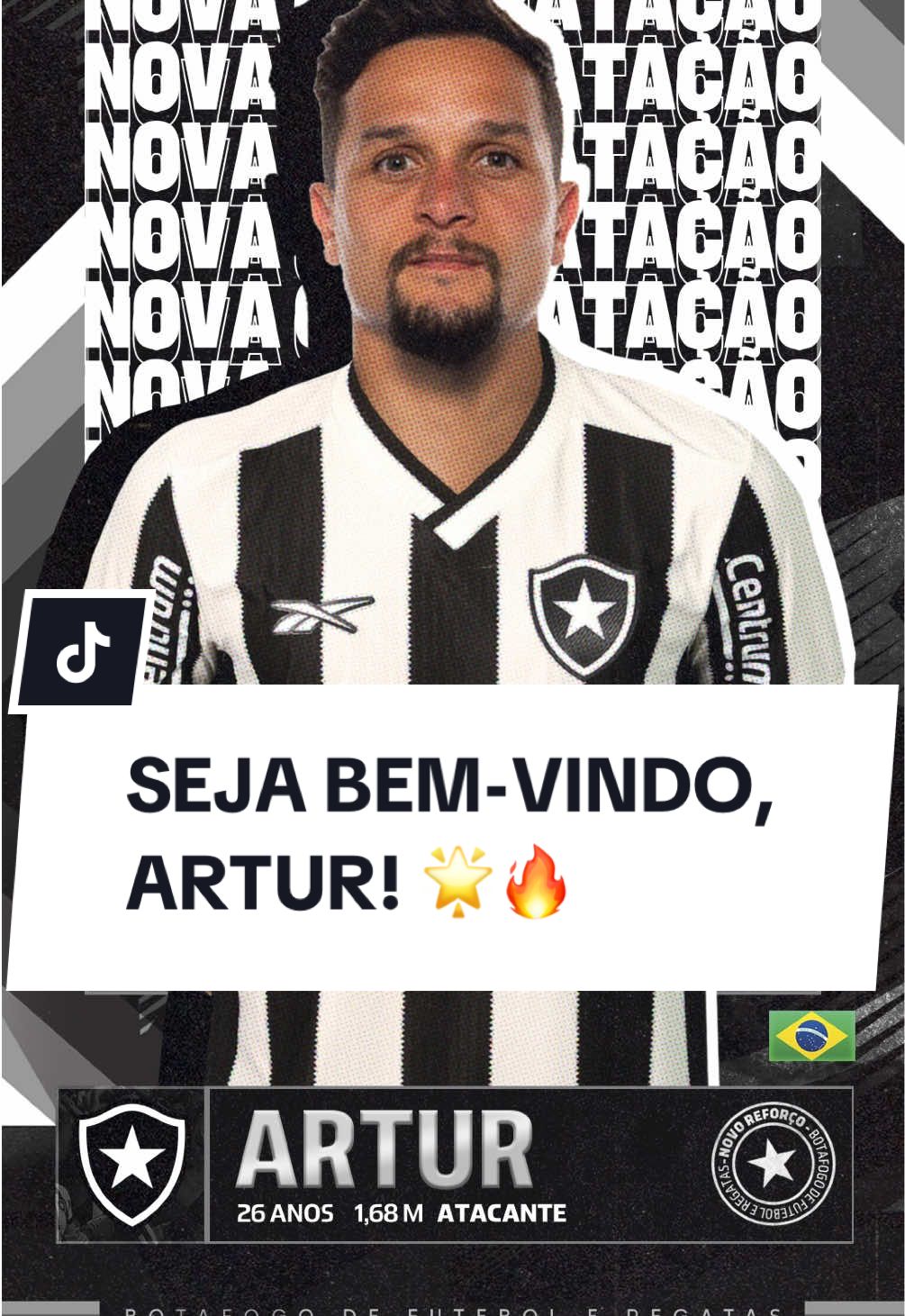 Seja bem-vindo ao campeão do Brasil e da América, Artur! É O GLORIOSO! 🏆❄️ #VamosBOTAFOGO #Botafogo #futebol #futebolbrasileiro #tiktokesportes #transferwindow #transfermarkt 