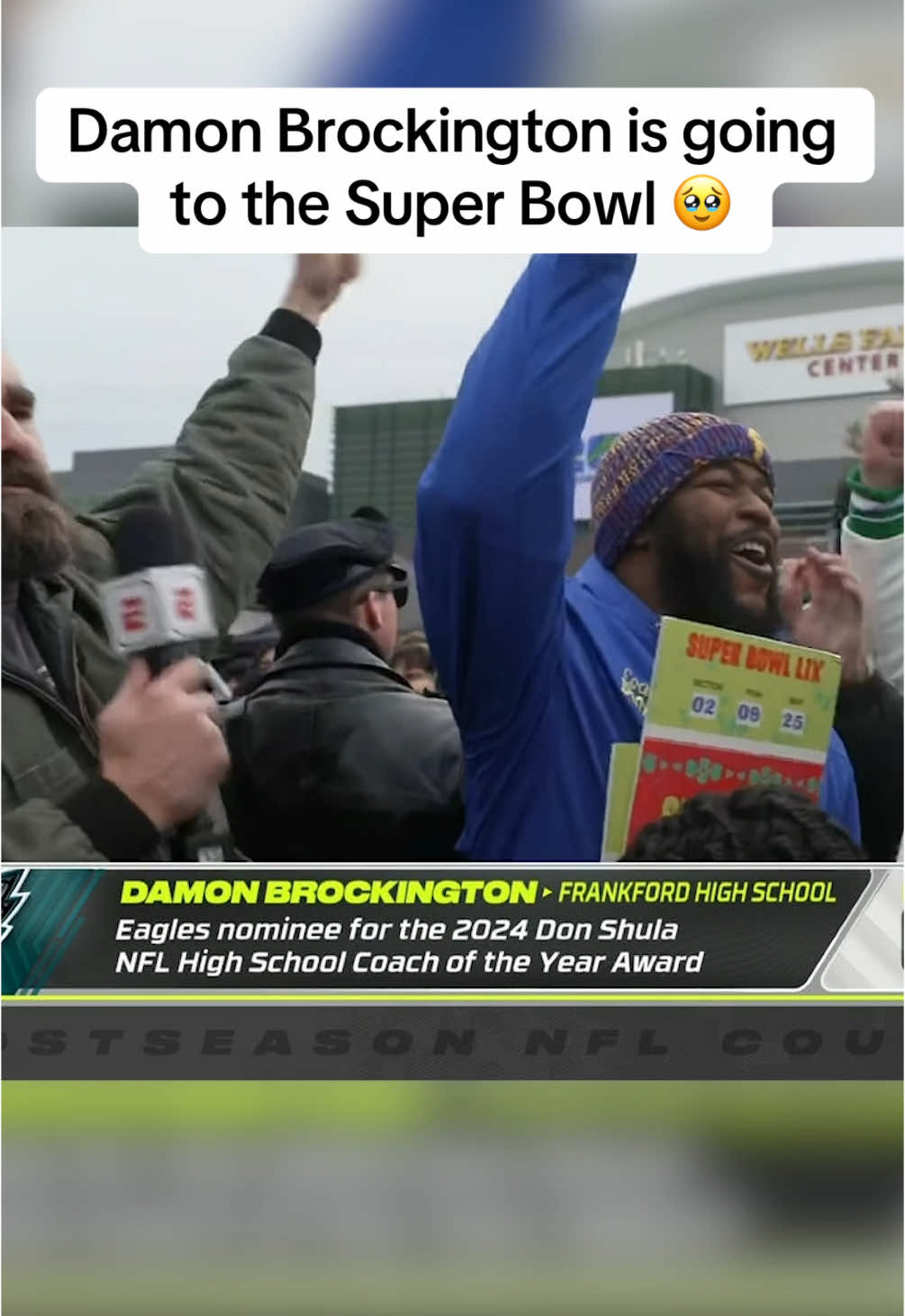 Frankford HS football coach, Damon Brockington, is making #Philly proud 🙌 #Philadephia #NFL #football #wholesome #highschool #SuperBowl 