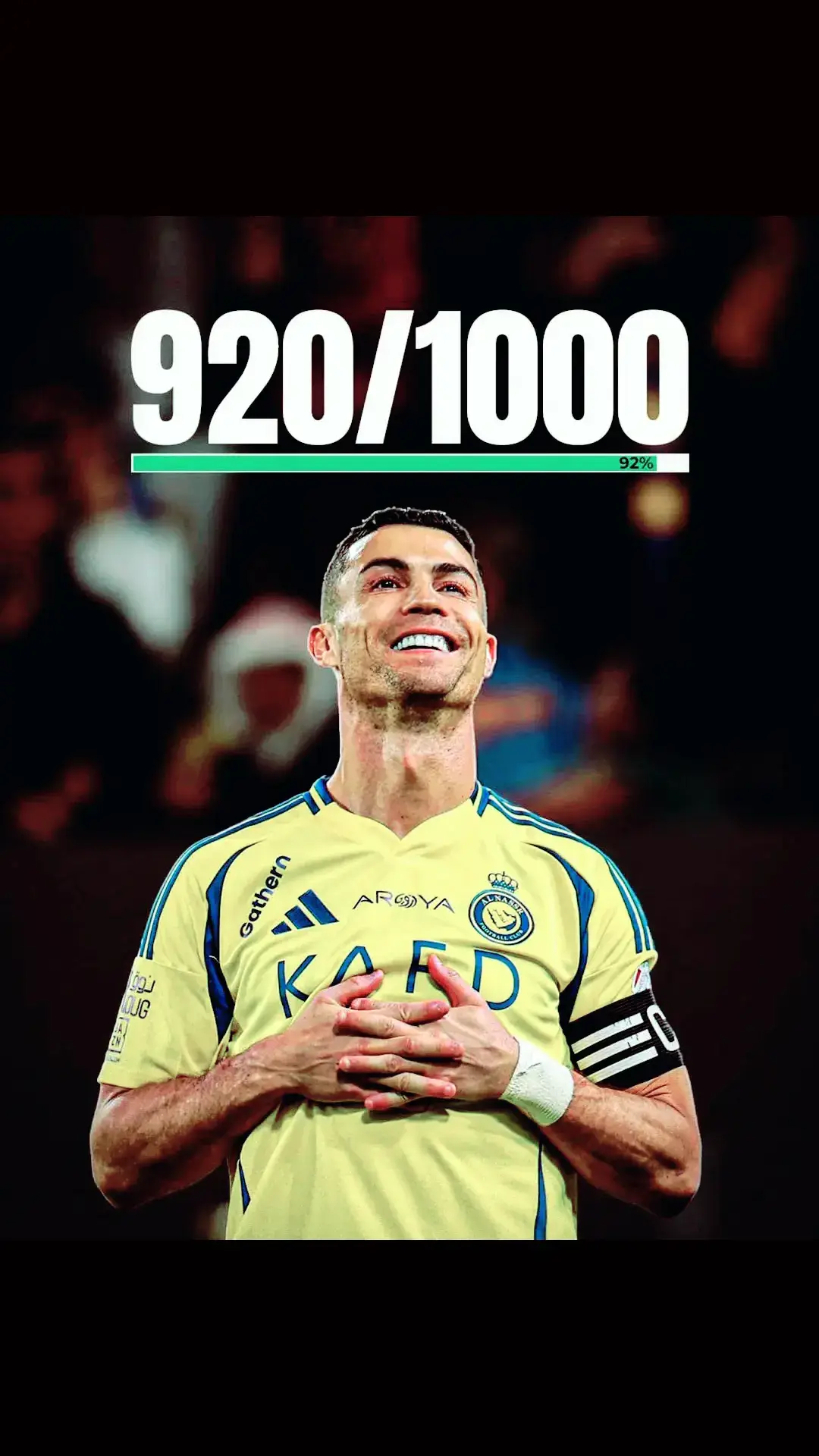 Ronaldo scores his 920th career goal today putting him just 80 goals away from his 1000 goal dream milestone 🍷🇵🇹 #cristianoronaldo #messi #fyp #footballfans #madridista #fcbarcelona #ronaldo #alnassr #manchesterunited #juventus #manchesterunitedfans 