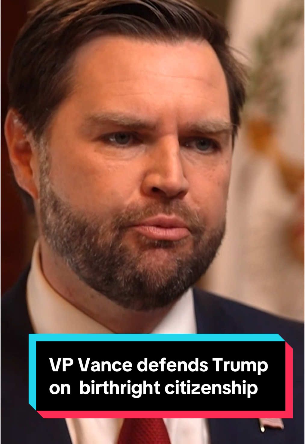 Vice President JD Vance defended President Trump's effort to end birthright citizenship Saturday, arguing in his first interview since taking office that 