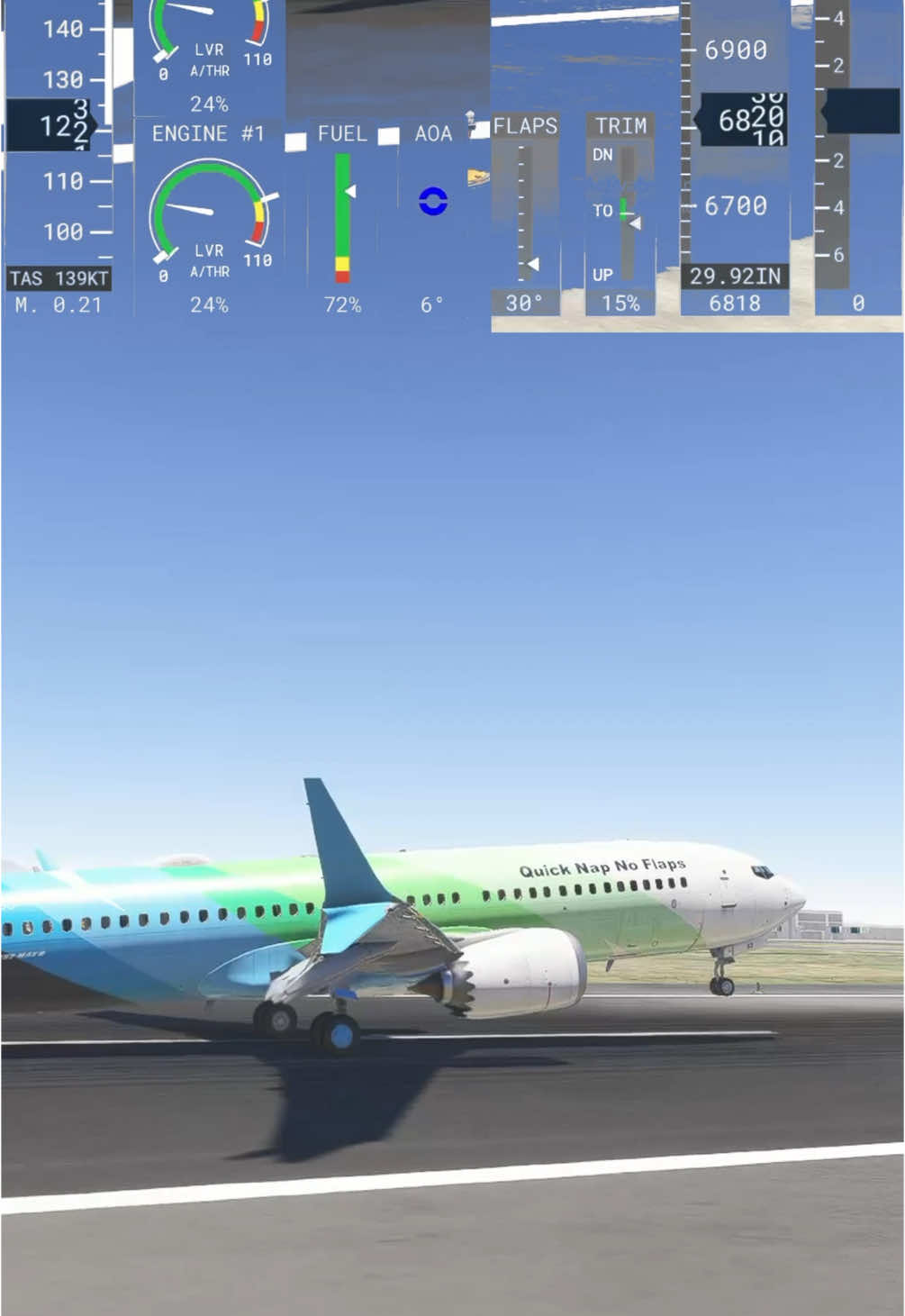 “Stuck the landing or time for a go-around? 🛬 Rate my approach on MSFS24—be honest!” #MSFS24 #flightsimulator #PilotLife #RateMyLanding #737 #MicrosoftFlightSimulator 