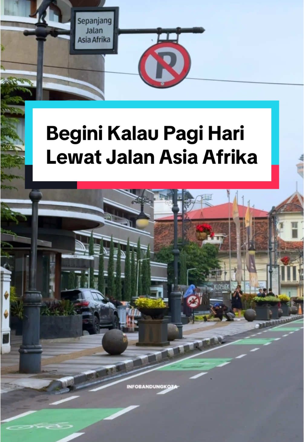 Ketika pagi lewat Jalan Asia Afrika 🥹 .. Yang prawedding hari ini semoga lancar sampai hari H aamiin 🫶 .. #ibkmedia #bandung #ibk2025 #infobandungkota 