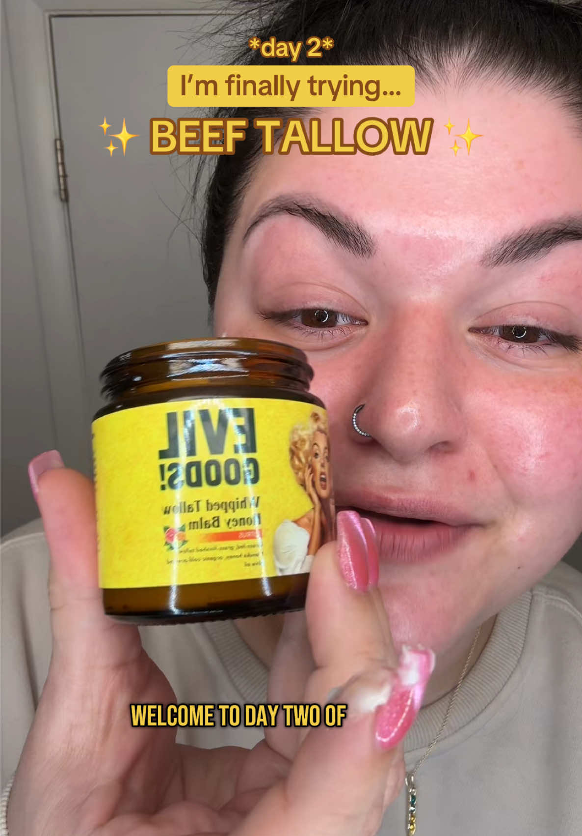 day 2 | I reallllyyyy like this so far 😍  IB: @★𝕊he𝕊till𝕊miles✧💛  #beeftallow #beeftallowskincare #beeftallowmoisturizer #skintok #beeftallowfacecream #fyp #review #skincarereview #foryou#day22  