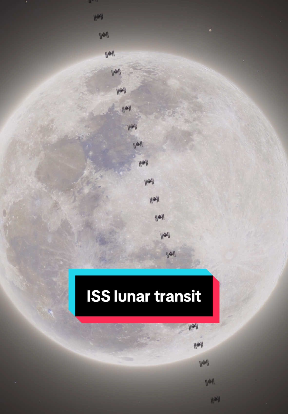 The International Space Station 🛰️ transiting in front of the Full Wolf Moon, captured on January 13 2025 #fyp #iss #moon #isslunartransit