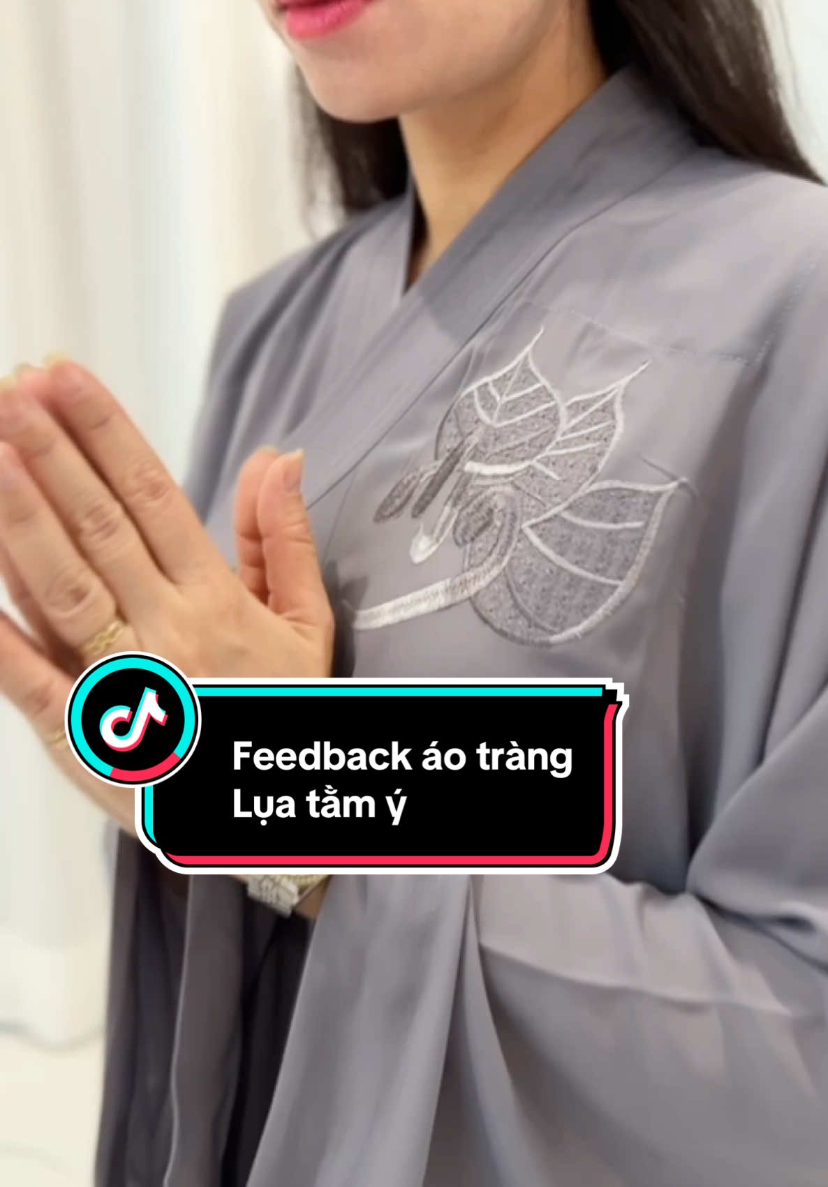Áo tràng lụa tầm ý thêu chữ An siêu rũ mát - Feedback khách gửi #phapphuctuekhanh #dolamdichua #dolamnu #aotrang #aotrangtamy #annhien 
