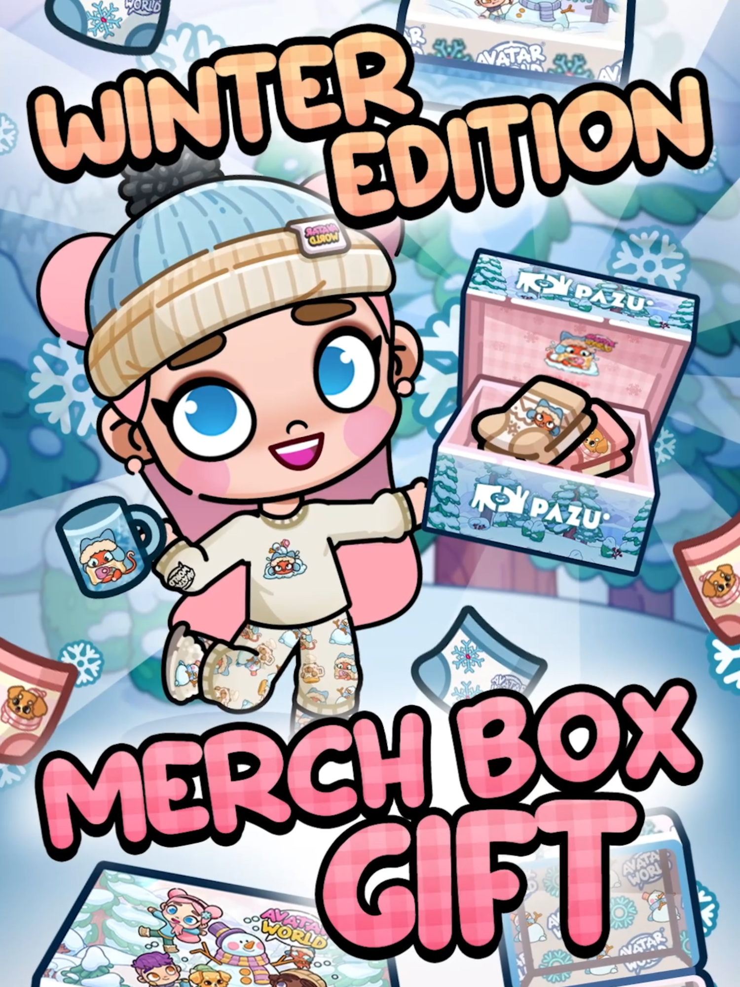 NEW #AvatarWorld GIFT!🎁 The digital version of our iconic WINTER CREATOR BOX is available for all players!❄️ Head to the GIFTS tab and claim your digital merch box NOWWW 😍✨ #pazu #avatarworldgame