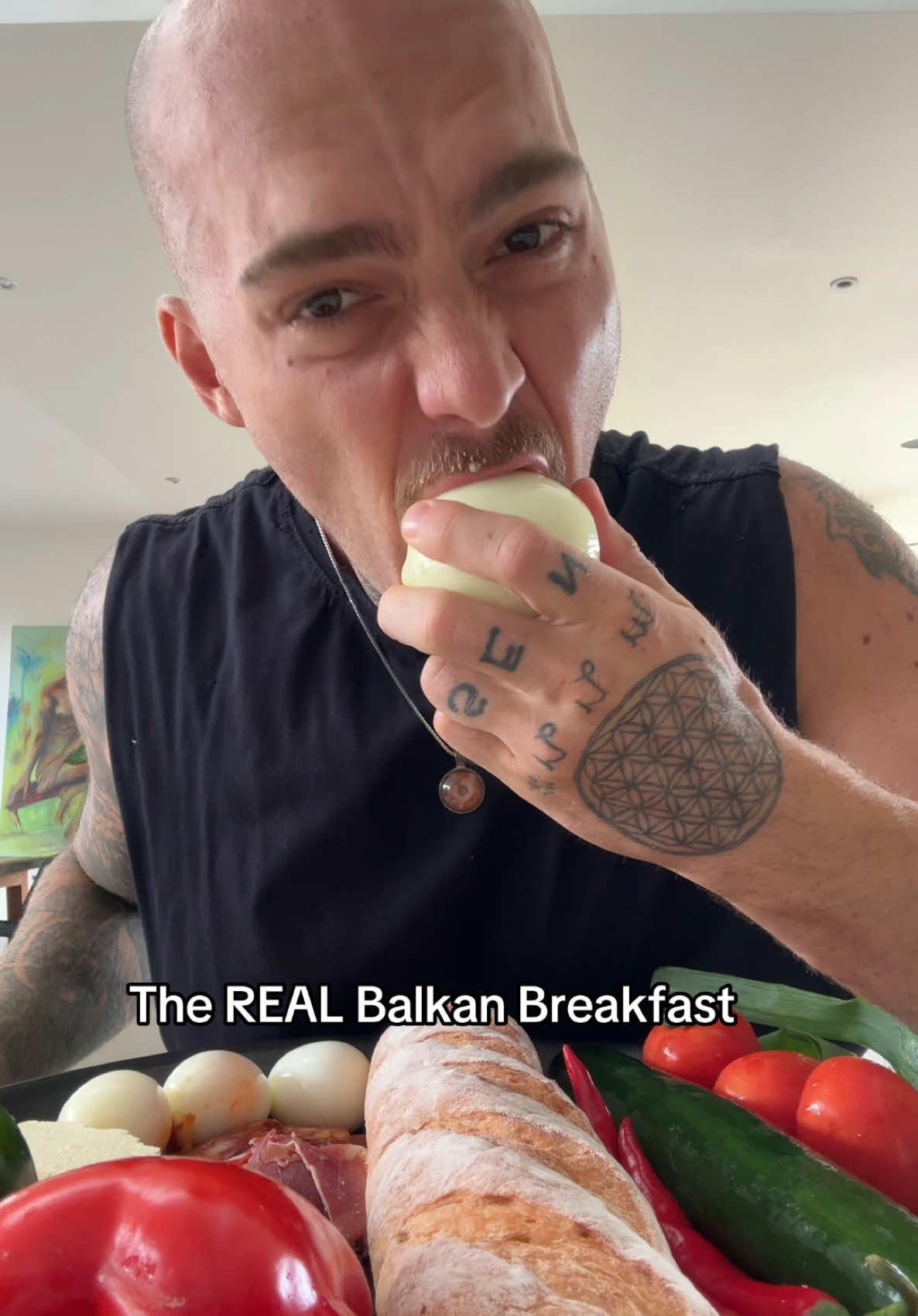 Replying to @GJEditsOT the onion bite almost took me out🧅🥴 #balkan #balkanbreakfast #mukbang #paulylong 