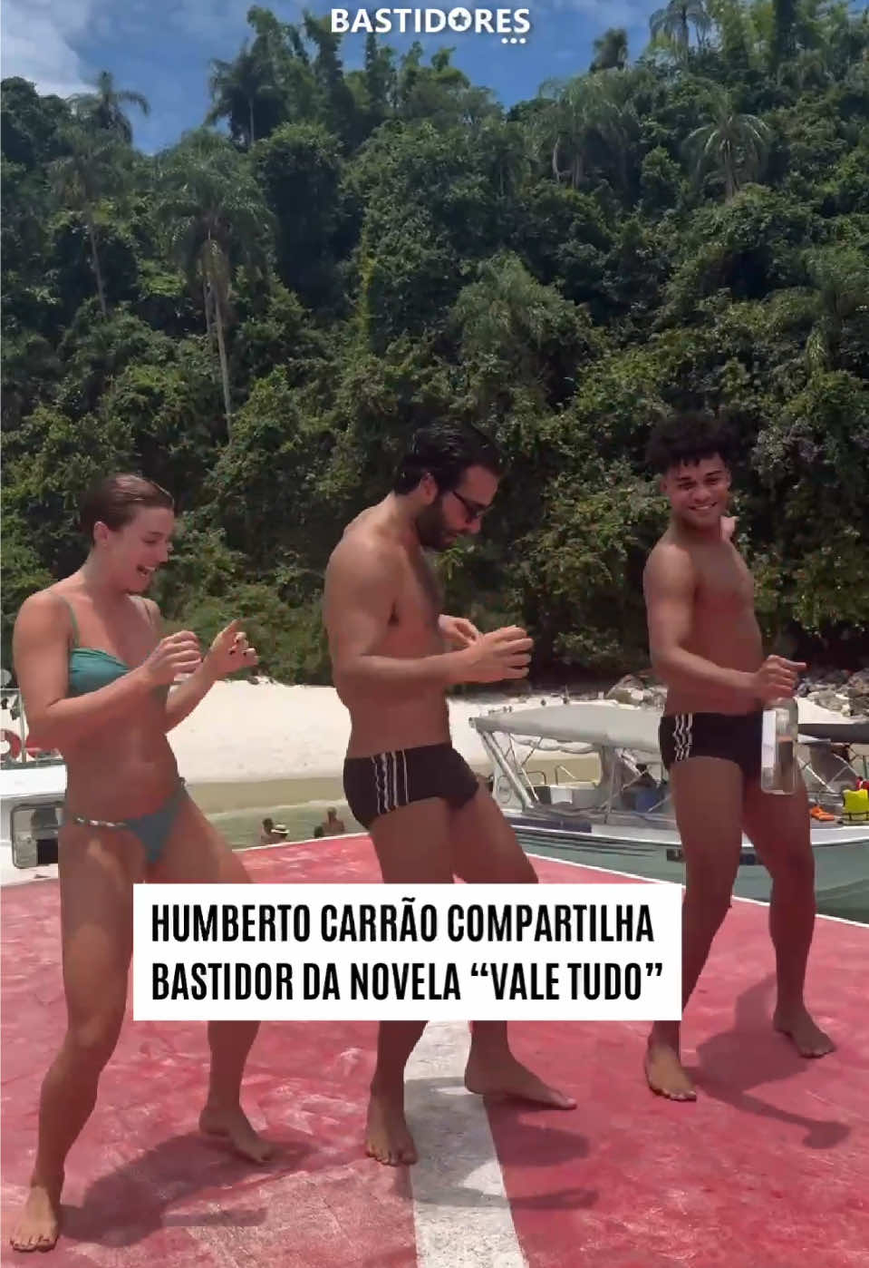 O ator Humberto Carrão compartilhou em suas redes sociais momentos de descontração durante alguns dias de folga em uma locação de “Vale Tudo”, a nova novela das nove da TV Globo.  Nos bastidores, ao lado de Alice Wegmann e Lucas Leto. Carrão mostra seu swing na dança. Confira!  #humbertocarrao #alicewegmann #tvglobo #funk #valetudo 