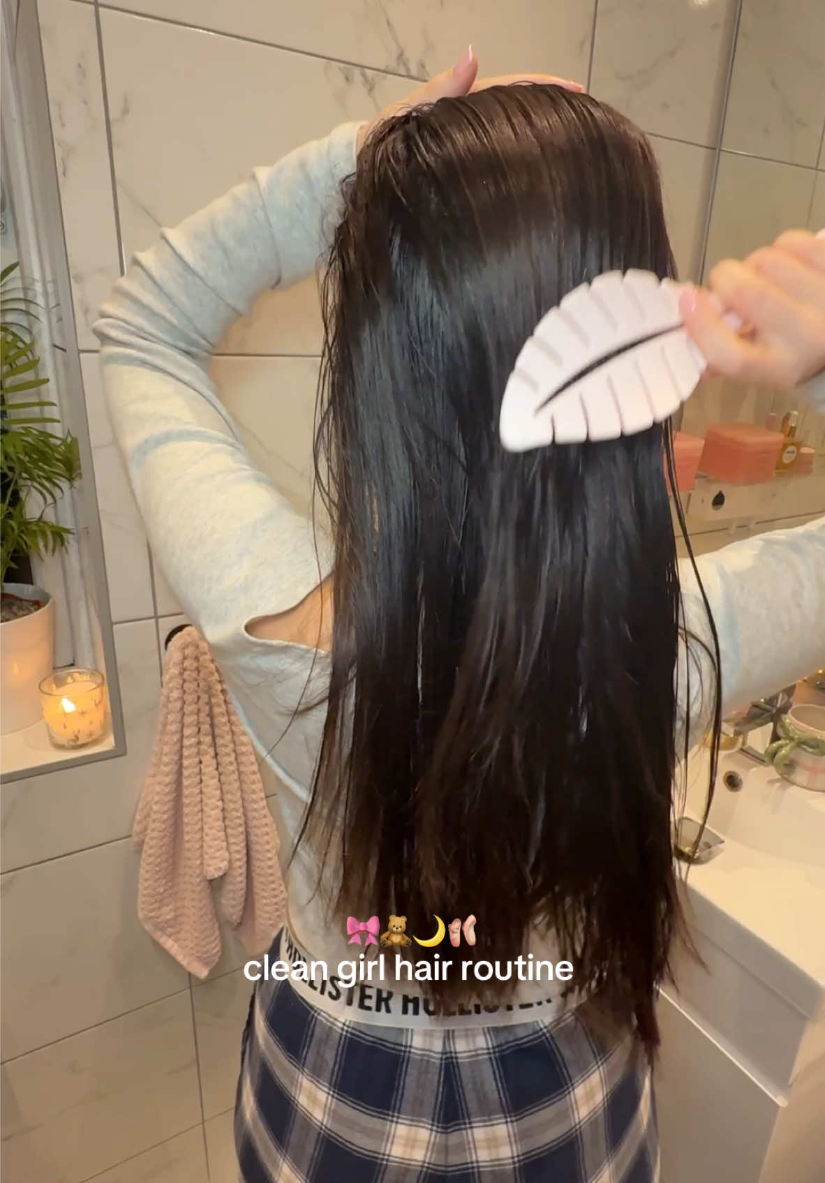 clean girl hair routine 🎀🧸🌙🩰 @Kérastase  @RedkenUKI  @Gisou  @THE OUAI  #hair#haircare#haircareroutine  #cleangirl#thatgirlaesthetic#asmr#fyp 