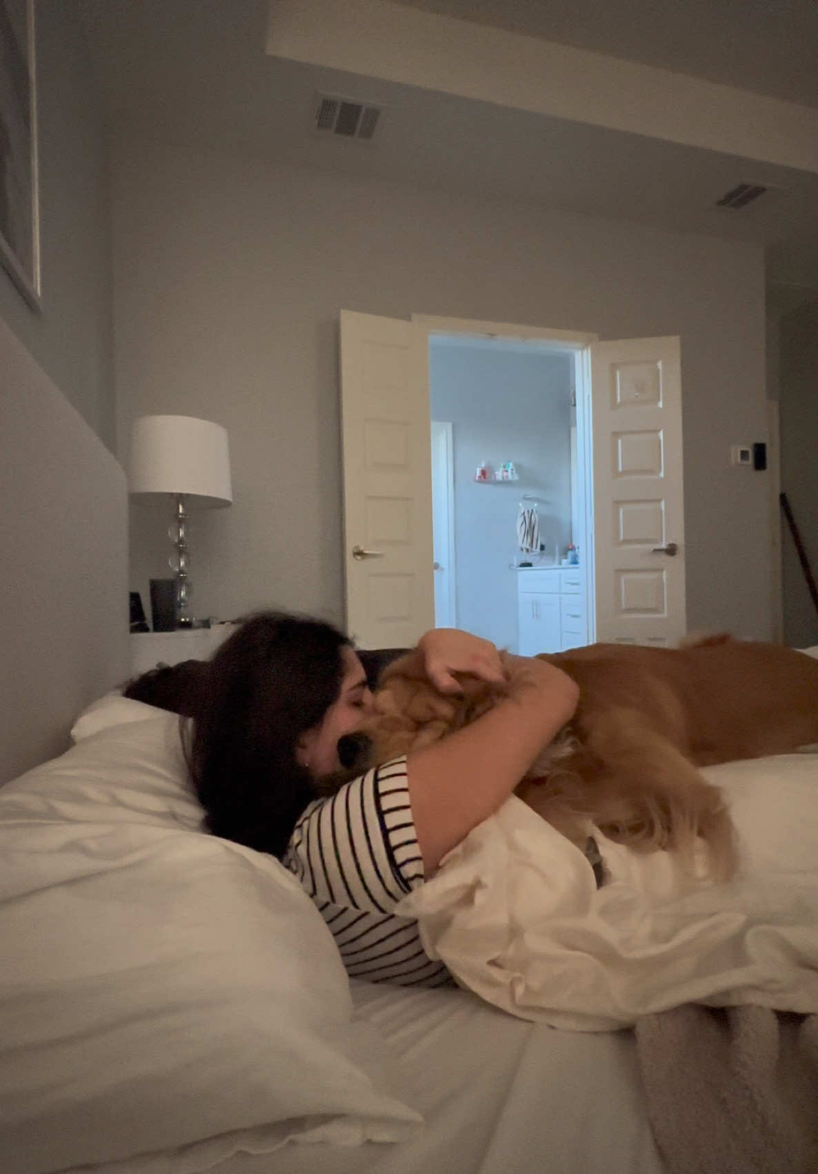 we had a cuddly morning filled with lots of stretches and yawns 😴 #goodboybodie #goldenlife #dogsoftiktok #dogmom #goldenretriever #wakeupwithme 