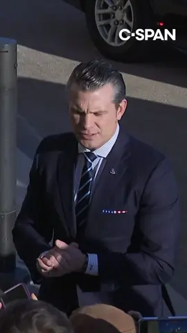 Defense Secretary Pete Hegseth arrived at the Pentagon on Monday, beginning his first official day at the helm of the government’s largest department.   “It’s an honor to be here. It’s an honor to serve on behalf of the president and serve on behalf of the country. It’s an amazing job,” the new secretary told reporters upon his arrival.   Secretary Hegseth said he would work to swiftly implement forthcoming executive orders from President Trump to bar transgender people from serving in the military; eliminate diversity, equity and inclusion programs; and reinstate service members who were discharged for refusing to get the COVID vaccine.   “It’s an honor to salute smartly, as I did as a junior officer and now as the secretary of Defense, to ensure these orders are complied with rapidly and quickly,” he said.   “We’re going to hold people accountable. I know the chairman agrees with that. The lawful orders of the president of the United States will be executed inside this Defense Department swiftly and without excuse.”   The new Pentagon chief also spoke about President Trump’s directives to use the military to help secure the southern border, deport migrants and go after cartels.   “He’s made it very clear there’s an emergency at the southern border,” Secretary Hegseth said. “The protection of the sovereign territory of the United States is the job of the Defense Department, and the cartels are foreign terrorist organizations.”   “As a result, this Pentagon snapped to last week. We helped move forward troops, put in more barriers, and also to ensure mass deportations — support of mass deportations in support of the president’s objective. That is something the Defense Department absolutely will continue to do.”   Secretary Hegseth also gave Gen. Charles “CQ” Brown, the chairman of the Joint Chiefs of Staff, a vote of confidence, indicating he would not fire him.   “Standing with him right now. Look forward to working with him,” the secretary said when asked whether he would dismiss the chairman as he previously indicated in November.   Watch more at c-span.org #petehegseth #pentagon #dod #cspan 