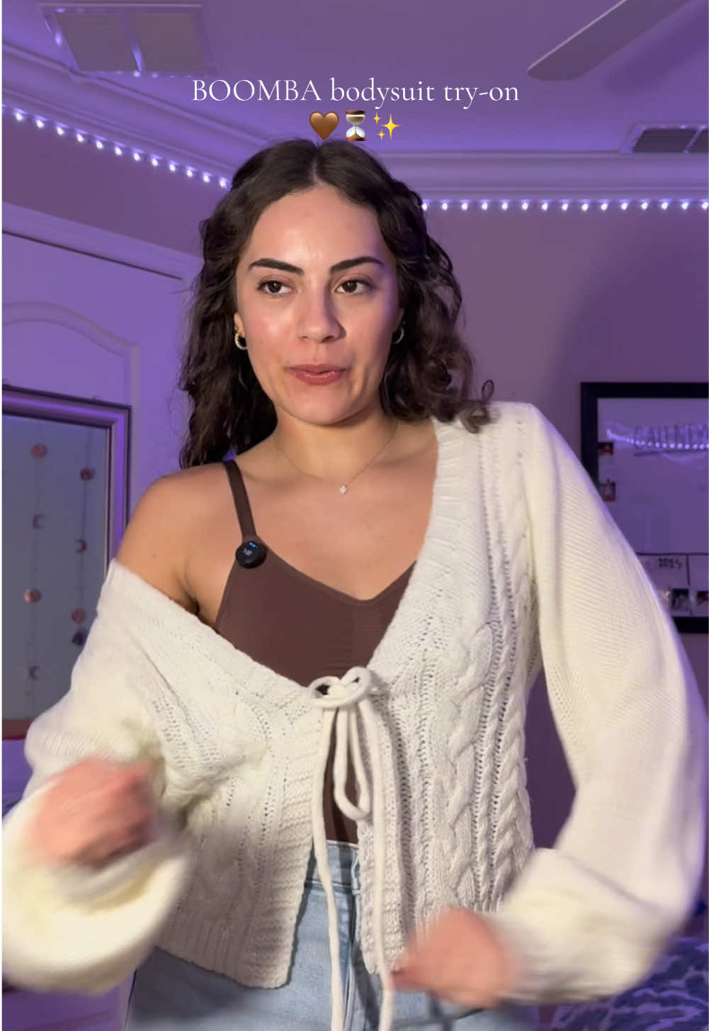 Can you help me find my waist???🙏🏼🙏🏼 @Boombaofficial #shapewearreview #boombashapewear #boombareview #brownshapewear #brownbodysuit #brownbodysuitoutfit #bodysuitoutfit #bodysuitstyle #howtostyleabodysuit #whitecardigan #whitebowcardigan #fronttiecardigan #tiktokshopspringsale #cutebodysuits #springoutfitideas 