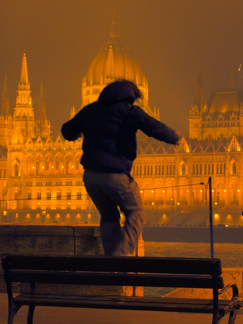 jumping over benches in Budapest #cinematic #cinematography #filmmaking #filmmaker #budapest #budapesthungary #bluehour #sunsets
