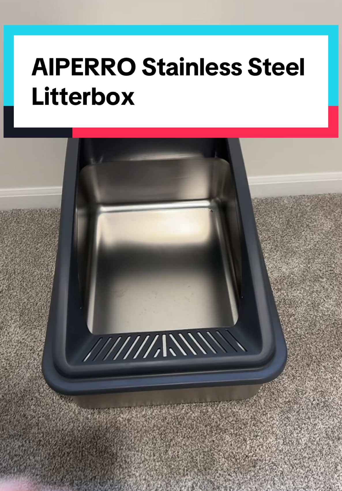 The XL stainless steel litterbox is a cat owners dream!  #stainlesssteellitterbox 