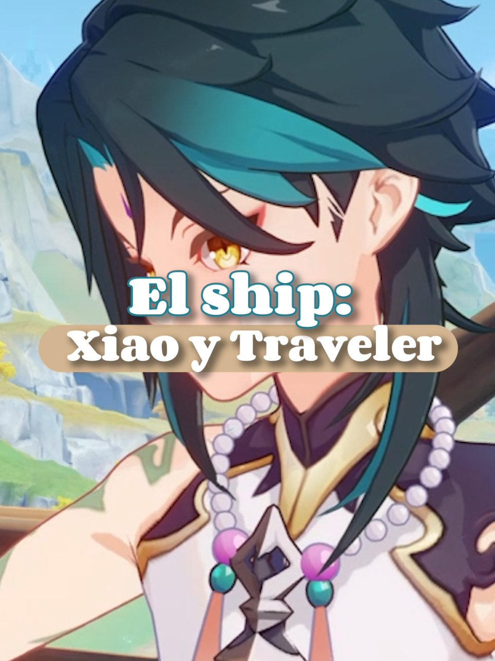 ☆-Mi ship favortio en Genshin: Traveler y Xiao . . . . 🍃`•《#GenshinImpact #hoyoverse #hoyocreators #kuroots 