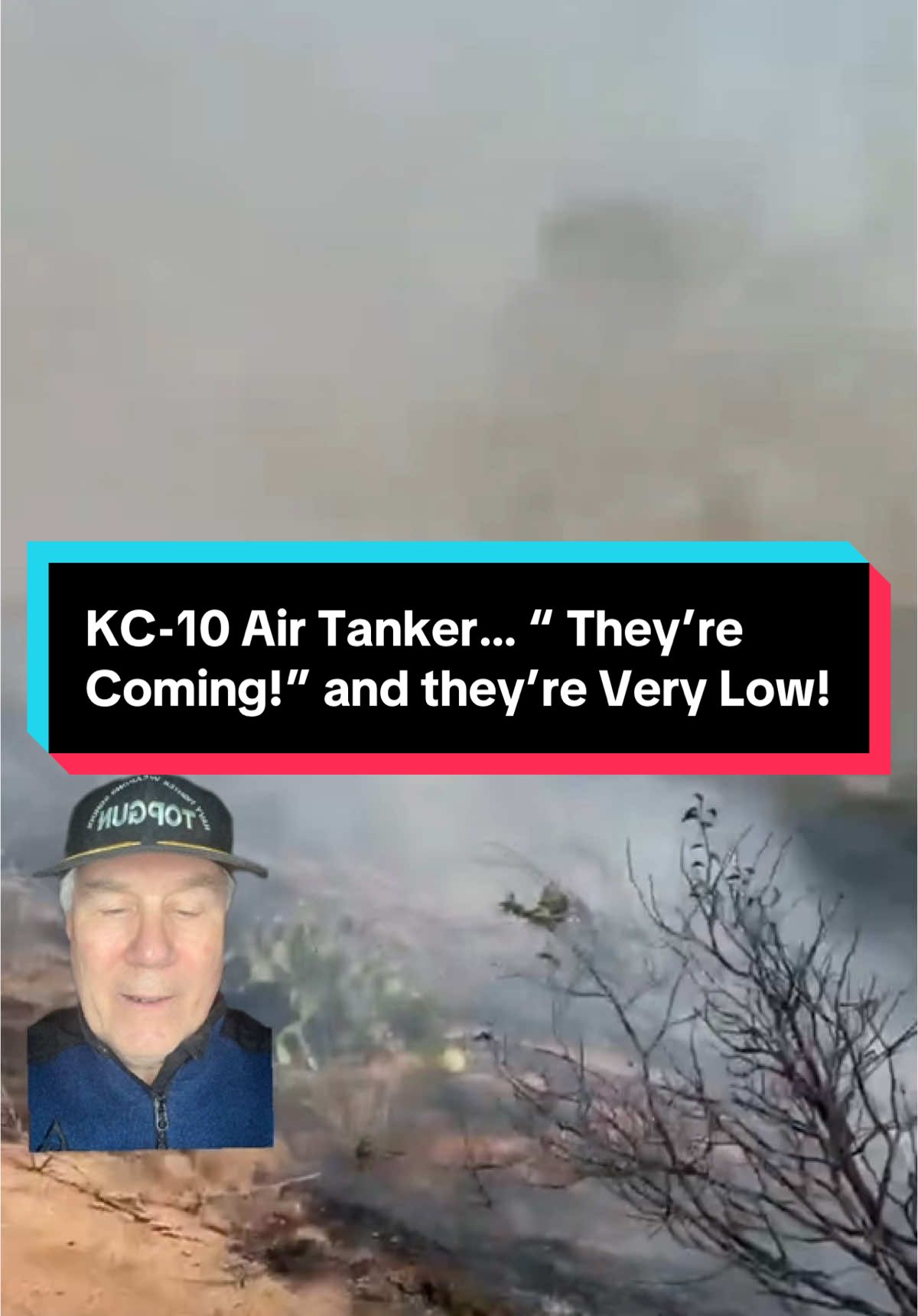 Here is a fire fighters perspective of the pathfinder marking where the retardant needs to be laid down and a BIG KC-10 Air Tanker coming up over the hill releasing thousands of pounds of slime while skimming the brush at about 159-200 feet in the air. Yep… that is about as low as you can go! #aviation #avgeek #pilot #pilotlife #aircrew #fire #airport #takeoff #landing #flight #fly #flying #sky #plane #jet #airplane #photo #photography #video #videoviral 