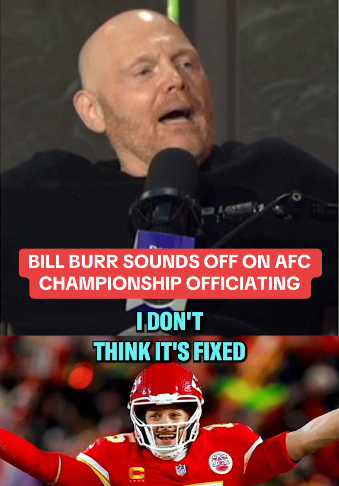 Count Bill Burr amongst the skeptics watching the AFC playoffs finish up with the Chiefs heading back to the Super Bowl…again #nfl #SuperBowl #kansascitychiefs #patrickmahomes #buffalobills 