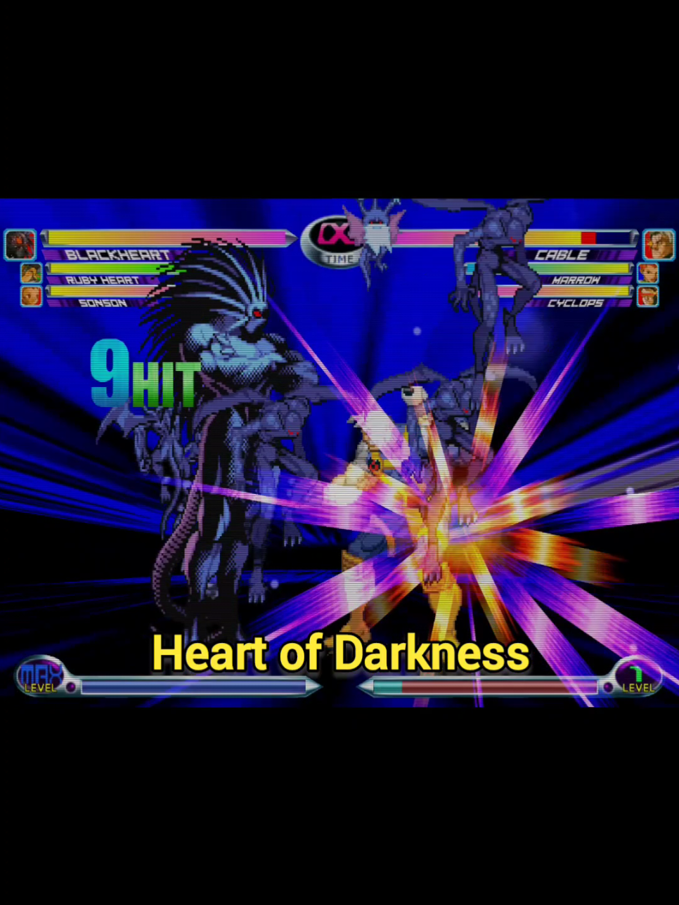 Blackheart All Hyper Combo | Marvel vs Capcom 2 #fyp #nostalgia #gaming #marvelvscapcom2 #defxgames #ps2 #blackheart #marvel 