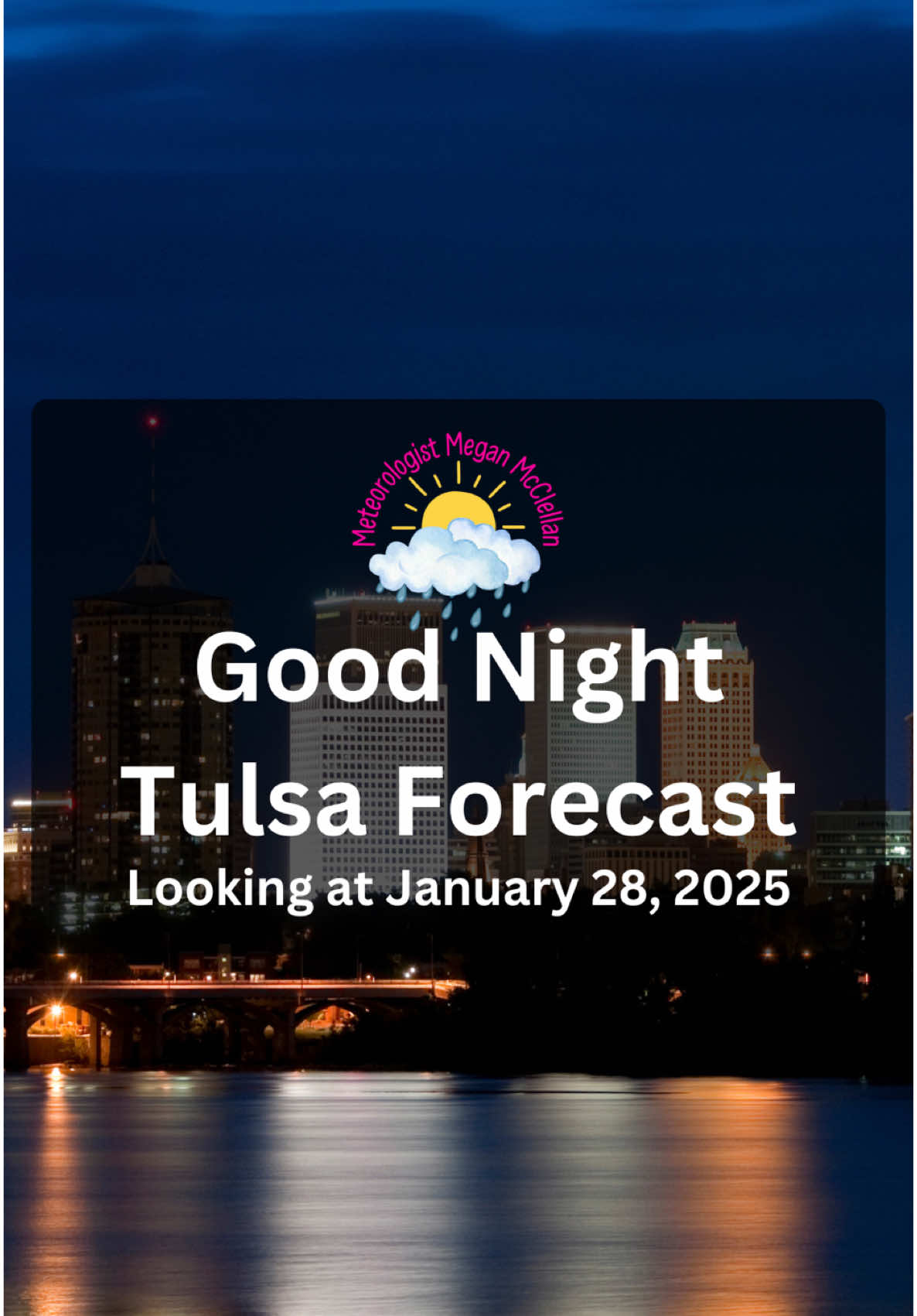 Goodnight, Tulsa! A beautiful Tuesday awaits us! 🌤️ Morning temps will start off chilly at 30°, but by the afternoon, we’ll be enjoying a high near 59°. A mix of sunshine and a few clouds will make for a fantastic day to be outside—perfect for a stroll or running errands! #TulsaWeather #TulsaForecast #GoodnightTulsa #TulsaOK #TulsaLife #TulsaMeteorologist #WomenInSTEM #WomenOfWx #MeteorologistLife #MeteorologistMom Tulsa weather, Tulsa forecast, goodnight Tulsa, Tulsa OK, Tulsa Oklahoma, Tulsa life, Tulsa meteorologist, meteorologist, women in STEM, women of wx, meteorologist life, meteorologist mom.