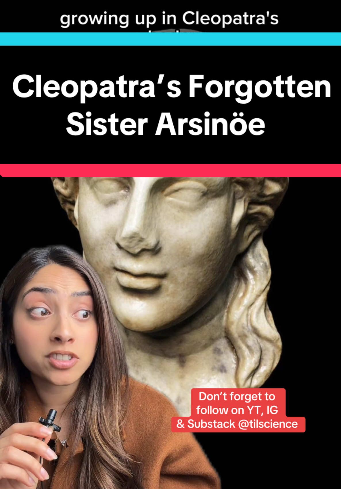 Cleopatra is who we remember, not her sister Arsinöe & there’s a reason for that. She was the queen who never was Follow me on my other platforms: YT, IG and Substack @tilscience  #cleopatra #archaeology #ancientegypt #truecrime 