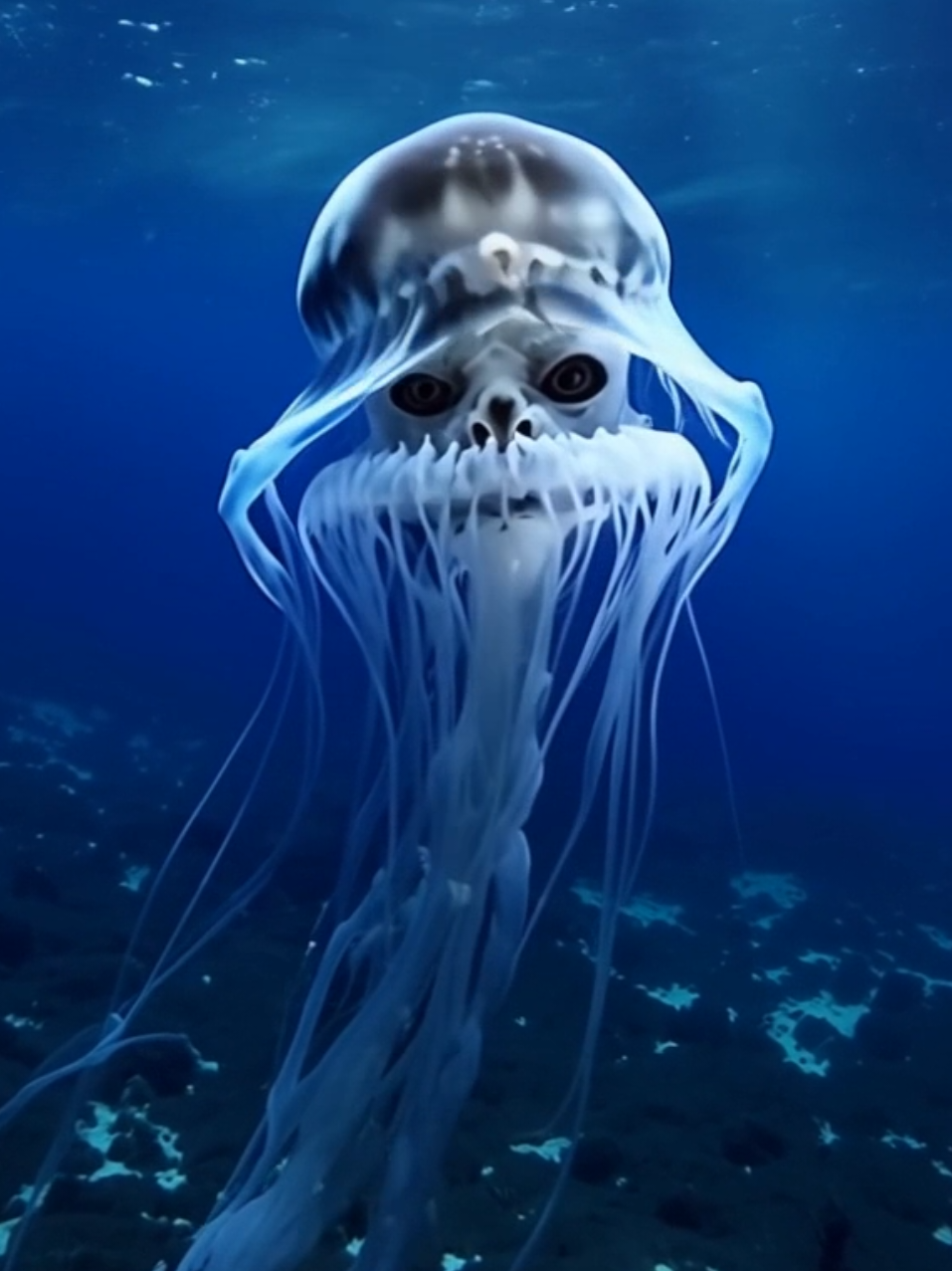 Strange Ocean jellyfish #hybrid #fypage #fyp #creatures #creepy #ocean #oceanfootage #deepocean #deepsea #animals 