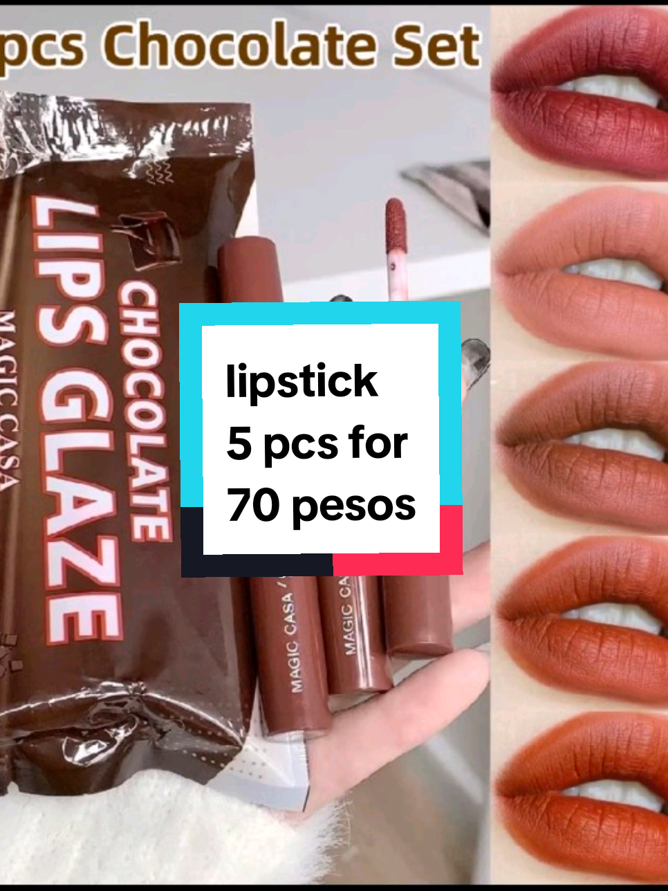 70 pesos nalang, 5 pcs na🥰😊  #lips #lipstick #lipglaze #lipgloss #lippies #affiliatemarketing #engagement 