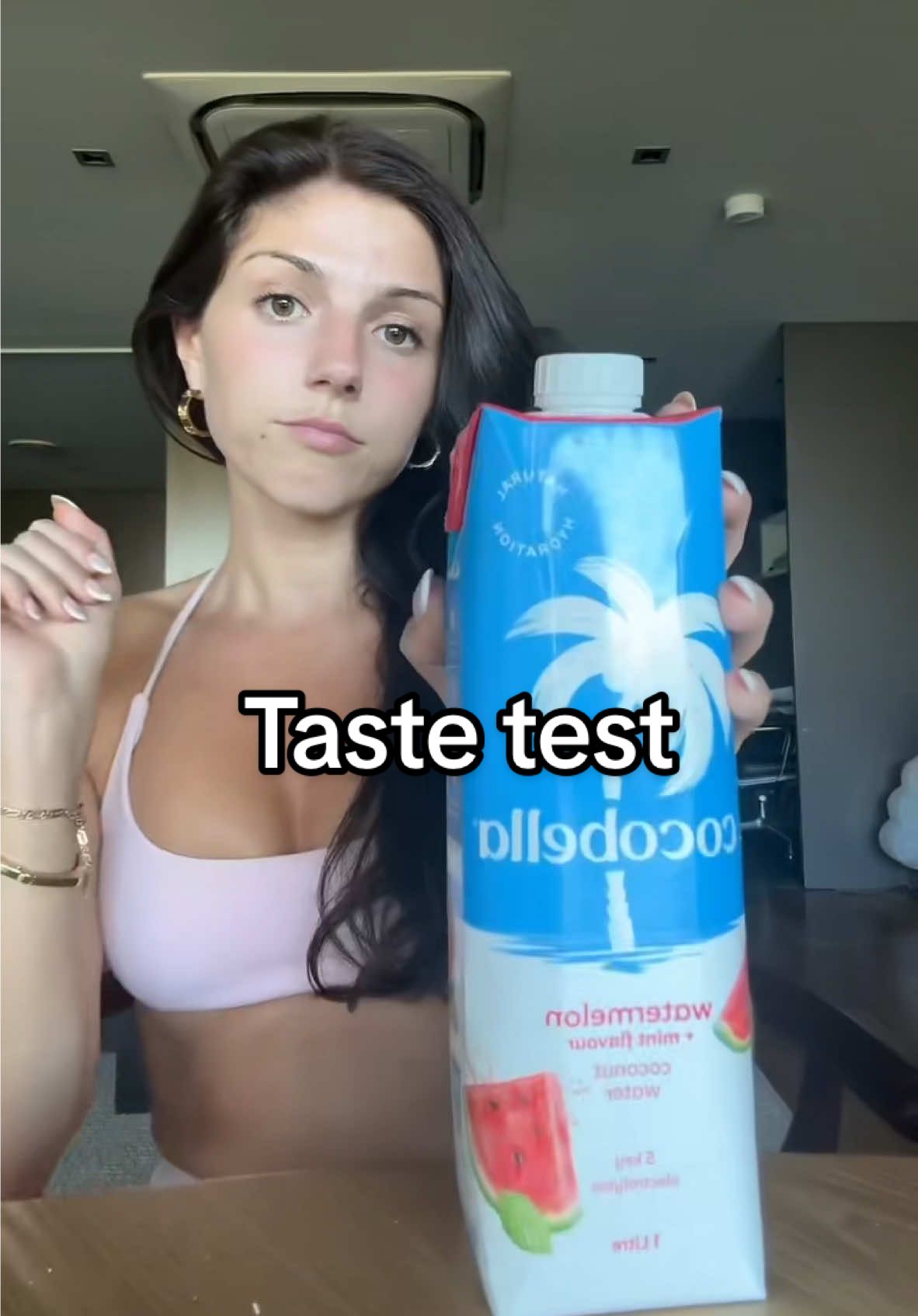 Trying cocobella watermelon coconut water @Lexi Manatakis  #tastetest #cocobella #coconutwater #mukbang #foodreview 
