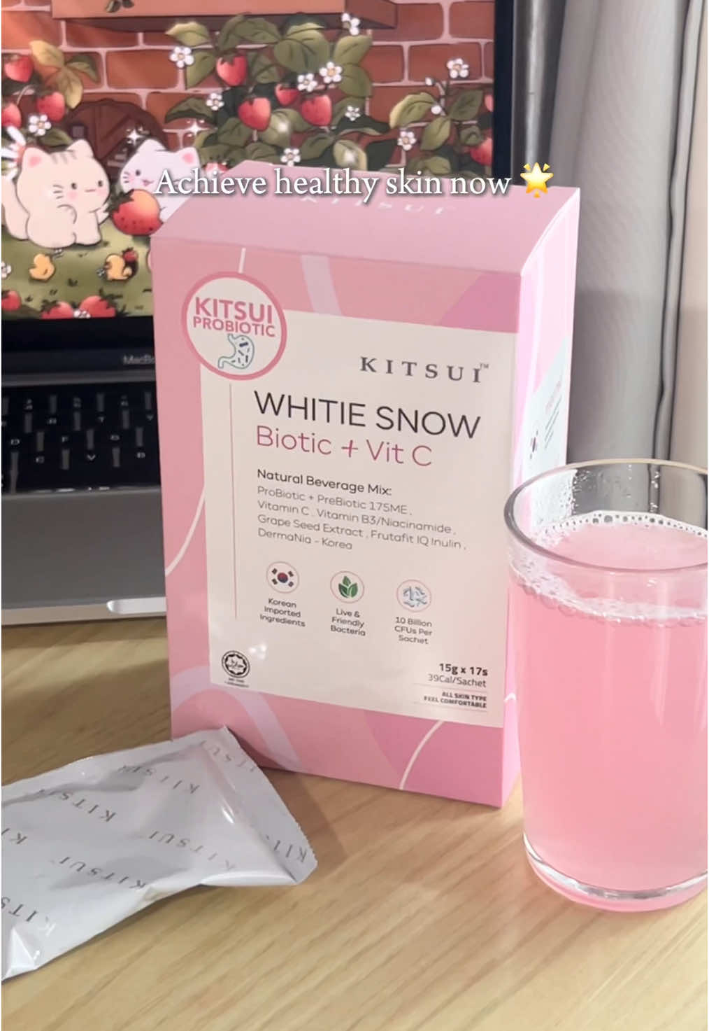 Chillax and get yourself a glass of Whitie Snow 💖 it’s suitable for those with acne skin 🤝 #kitsui #kitsuimalaysia #halal #whitiesnow 