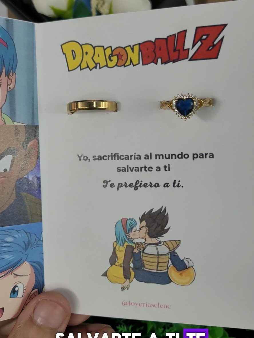 Anillos de promesa Vegeta y Bulma 💙💍 ✅ Anillos Vegeta y Bulma ✅ Collar Vegeta y Bulma ✅ Acta de promesa ✅ Flores 🎁 Chocolates 🎁 Tarjeta #regalos #novios #anillos #anillosdepromesa #diadelosenamorados #amor #paratii #parejas #dragonball #vegeta #sanvalentin 