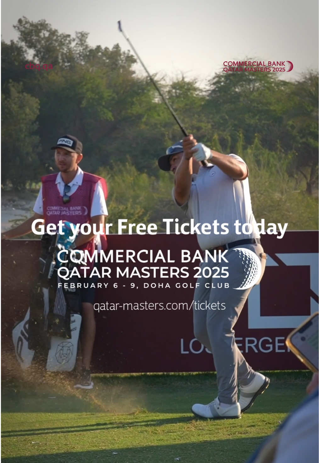 For the past 20 years, Commercial Bank has partnered with Qatar Masters to champion excellence and celebrate the spirit of golf. Join us for this year’s thrilling tournament and secure your free tickets today. Please visit the link in our bio. ‫على مدى العشرين عامًا الماضية، يتشارك البنك التجاري مع بطولة قطر ماسترز للاحتفاء بمعايير التميّز والتألّق في عالم رياضة الجولف. استعدّوا للانضمام إلينا ضمن بطولة هذا العام واحجزوا تذاكركم المجانيّة اليوم عبر. ‫ يرجى زيارة الرابط في البايو. #CommercialBank #CBQM2025 #بطولة_قطر_ماسترز