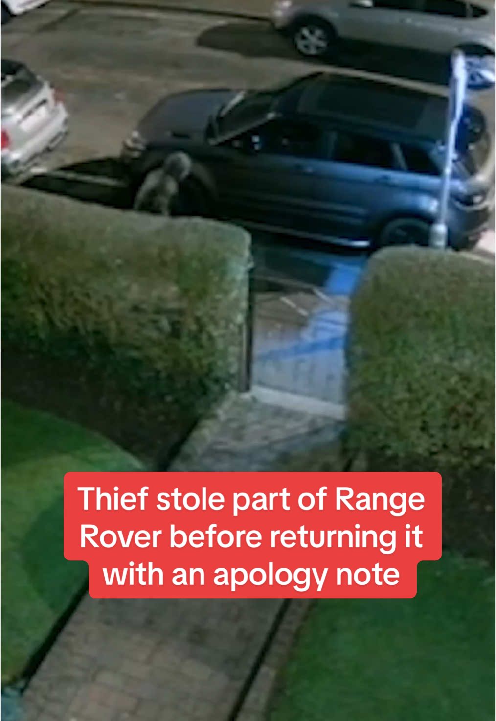 Thief stole part of Range Rover before returning it with an apology note