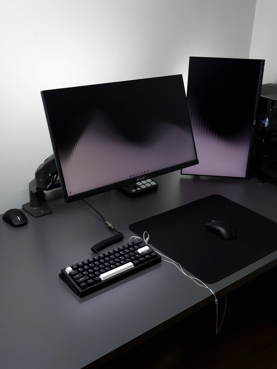 black and white  #desksetup #cleansetup #minimalist #blacksetup #techtok #technology 