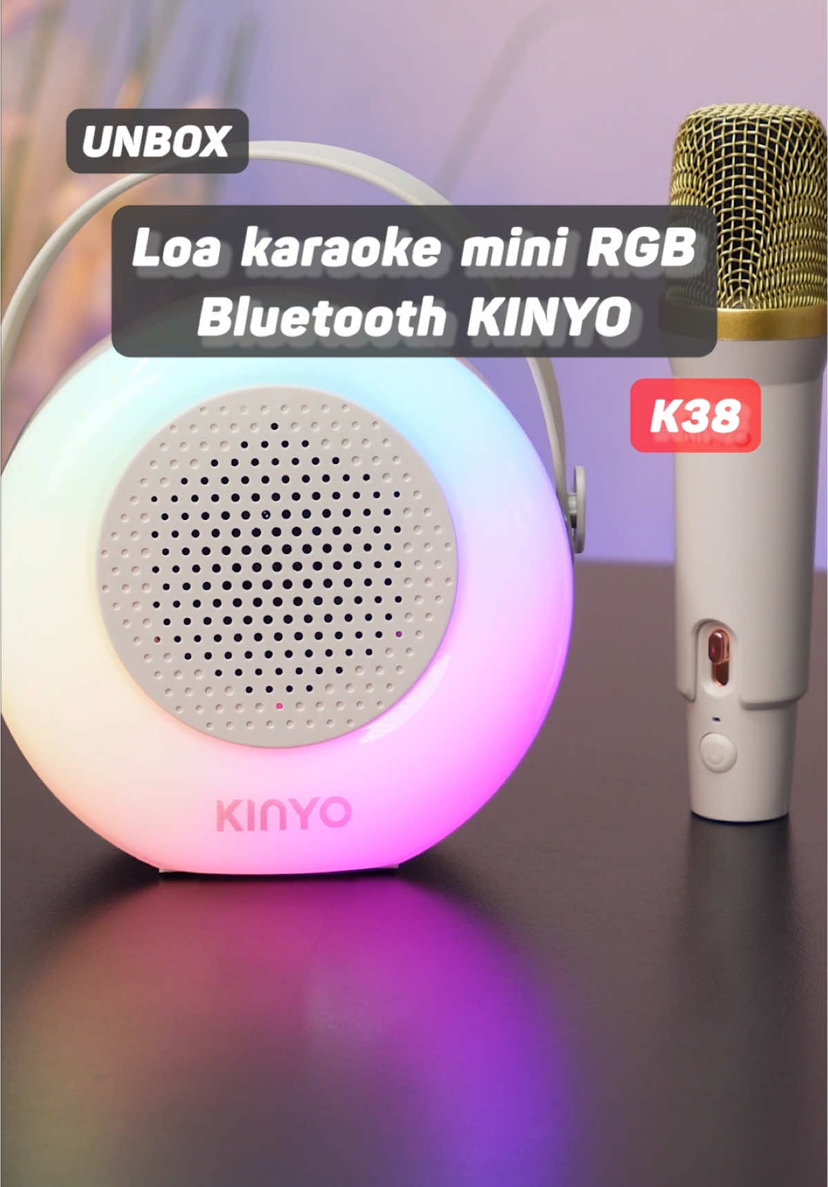 Unbox Loa karaoke mini RGB Bluetooth KINYO K38 #LearnOnTikTok #xuhuong #loa #loabluetooth #unbox #chiemtai 