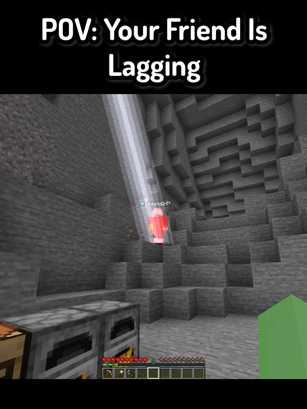 POV: Your Friend Is Lagging In Minecraft #Minecraft #funnymoments #mcyt #mc #minecraftmemes 