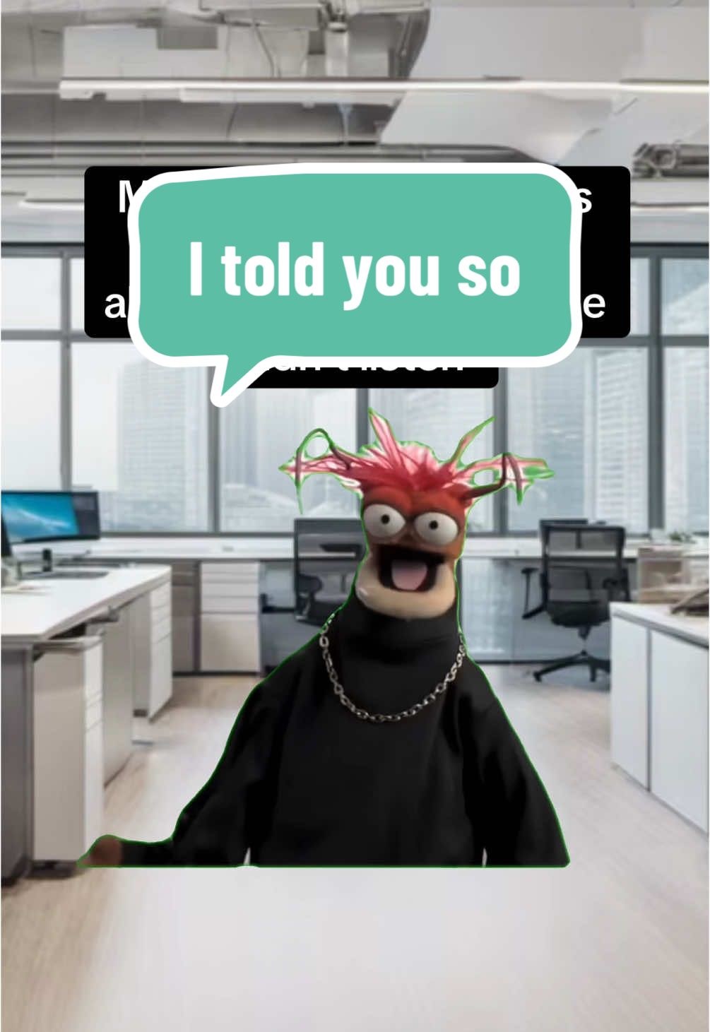 When you warn your manager or team about simething and nobody listens to you and few months later what you warned them about becomes reality 😂#corporatelife #corporatehumor #officehumor #corporatemillennial #officelife  #creatorsearchinsights 