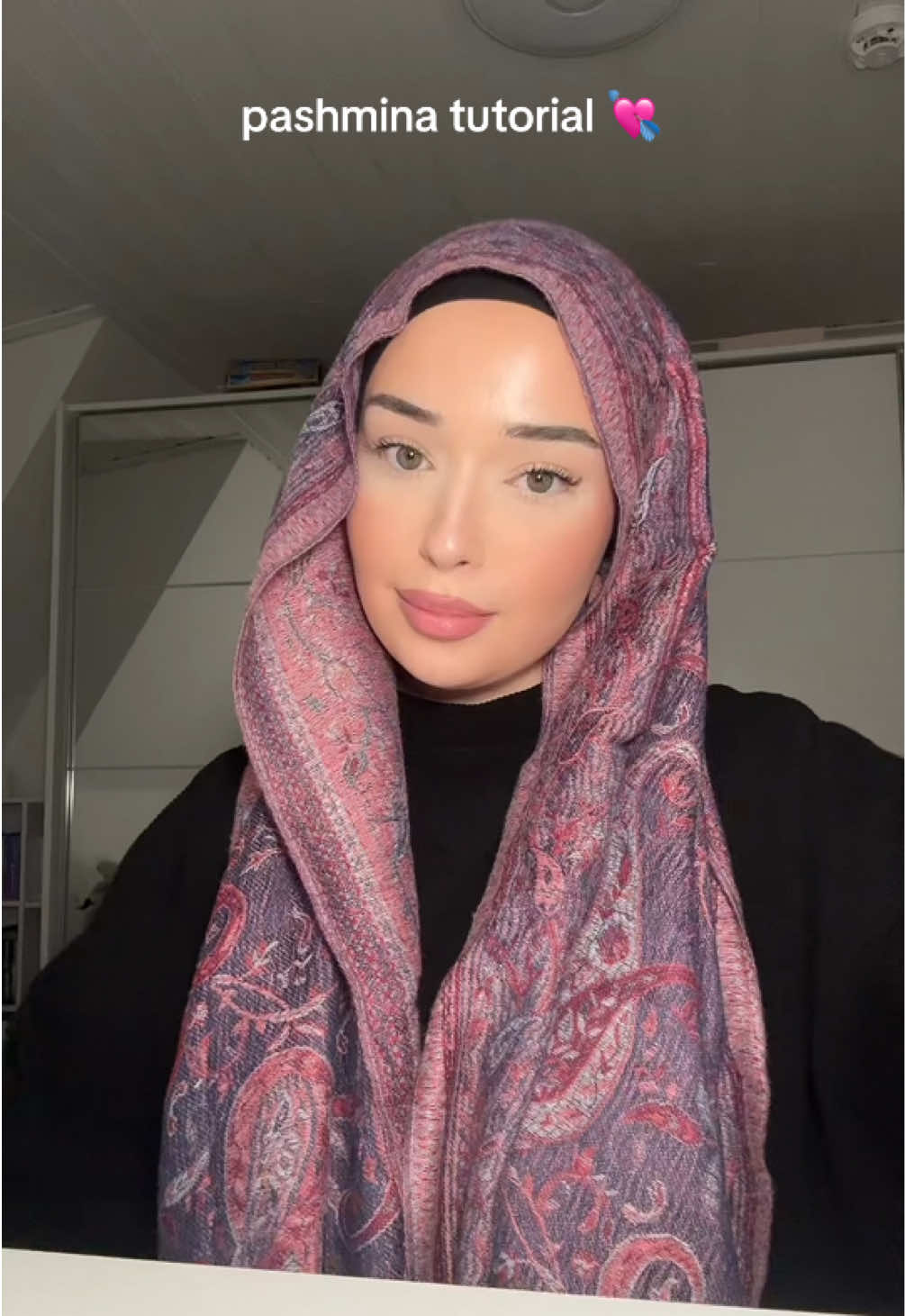 pashmina tutorial 🩷 #fy#fyp#fürdich#viral#hijabi#hijab#tutorial#fypage#pashmina