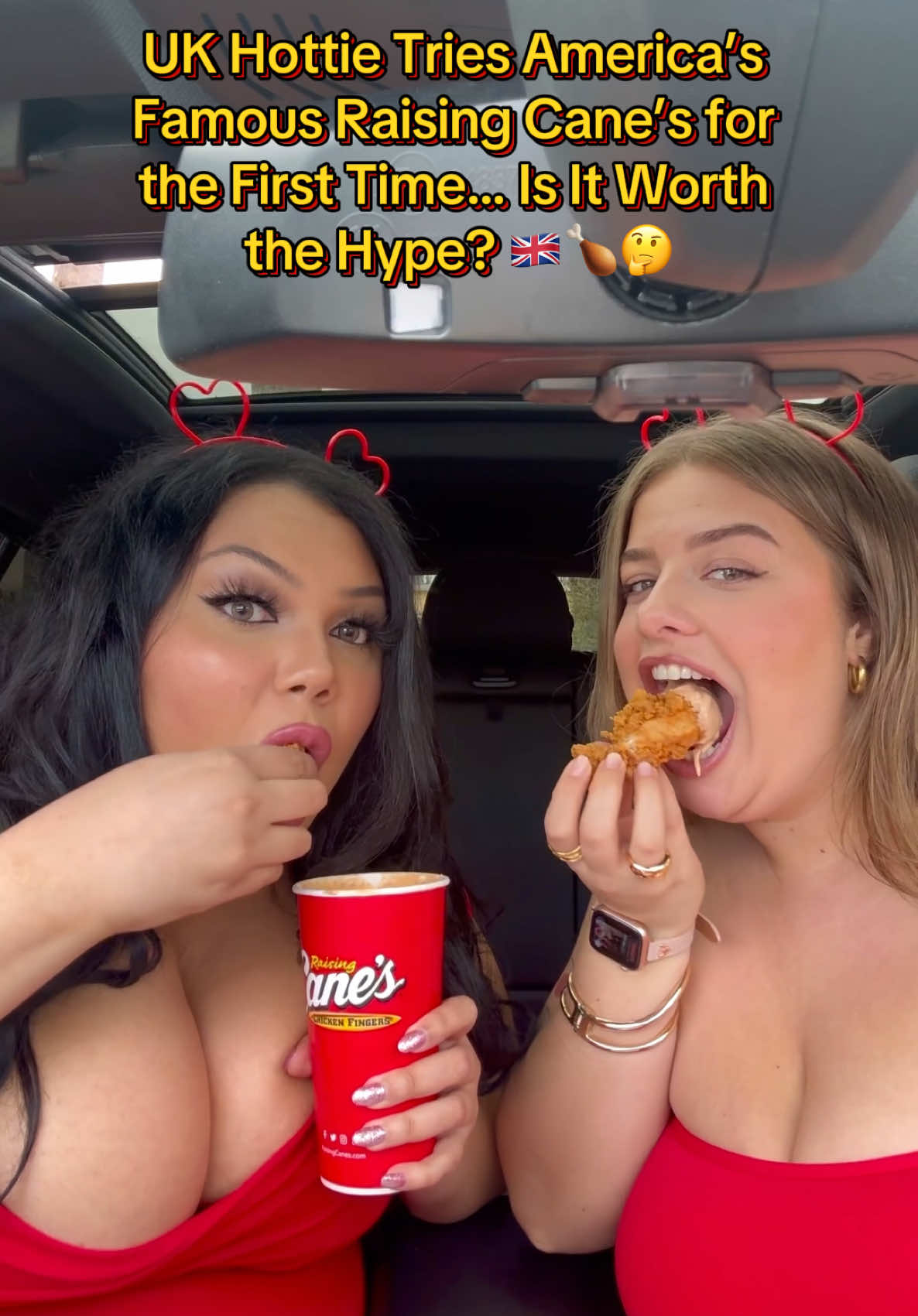 Aliss X Alex take on Raising Canes one bite at a time lol!!! #fyp #friends #food #raisingcanes @Ally 