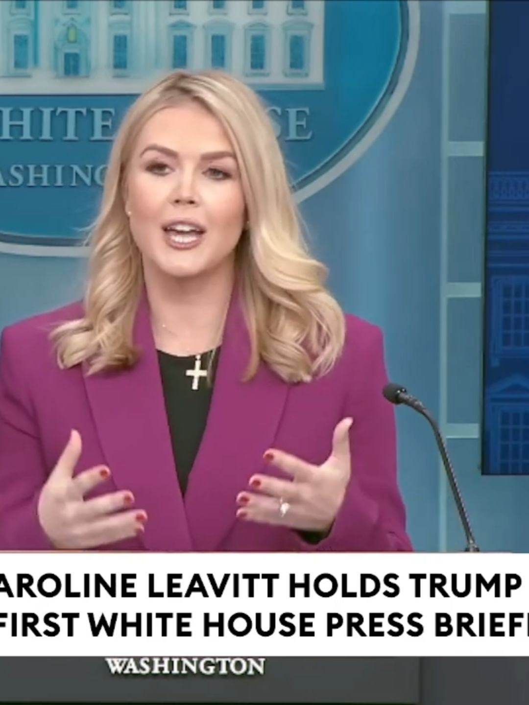 BREAKING Karoline Leavitt Holds Trump Administration's First White House Press Briefing #trump #trumpsupporters #2025 #fyp #rec #tiktok #fypシ゚viral #viralvideo #foryour #news #whitehouse #press #usa_tiktok