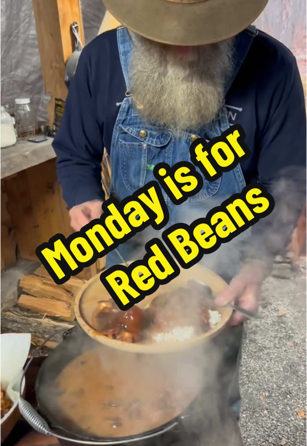 Monday means Red Beans. #cajuninthemountains #fyp #outdoorcooking #louisiana #cajuntok @A Desselle 
