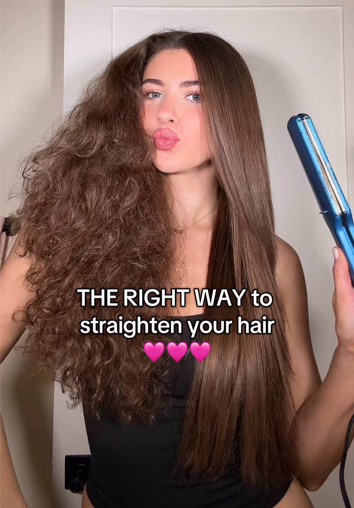 The BEST way to straighten hair with high shine and heat protection @Olaplex Nº.7 Bonding Oil  ✨ #hairtok #hairproducts #olaplexpartner 