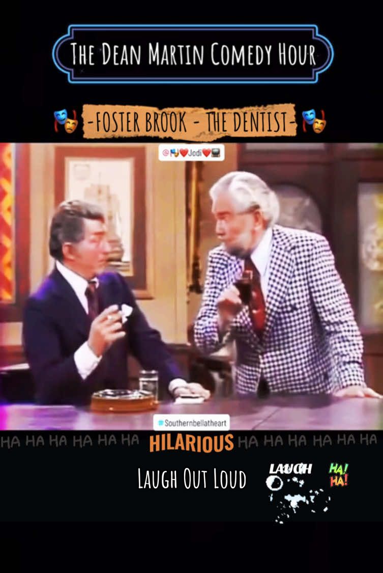 ONE OF THE FUNNIEST SKETCHES BY FOSTER BROOKS…THE LOVABLE SOBER DRUNK! ☝️🎭#onthisday #FosterBrooks #hilarious #dentist #sketch #comedyvideo #DeanMartin #Clip #Ilove #4u #funniest #oldschool #lolz #goodtimes #clips #by #southernbellatheart #🎭 