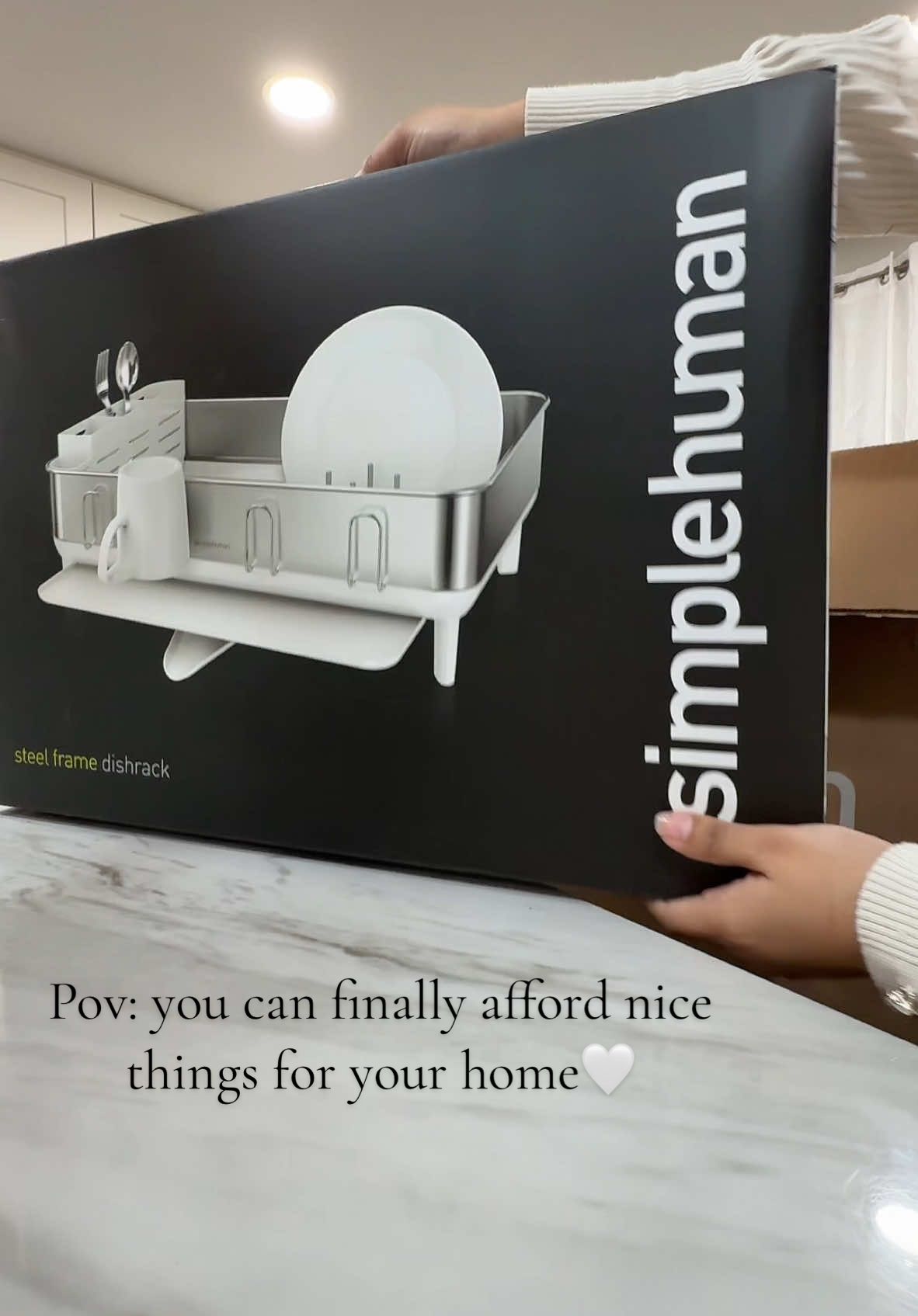 its actually pretty big 🥹😆 #simplehuman #simplehumanhome #dishrack #dreamhome #homedecor #unboxing 