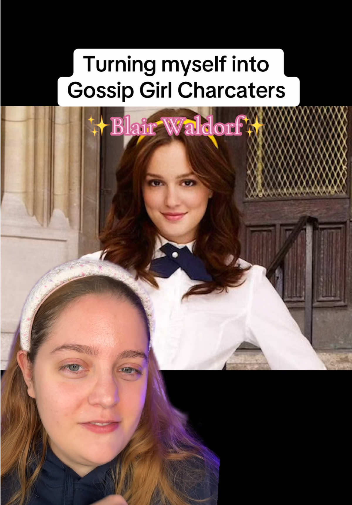 Blair Waldorf Makeup transformation! Starting the Gossip Girl makeup series with Leighton Meester a.k.a. Blair Waldorf! Comment down below the next gossip girl character you want to see! 💕✨#gossipgirl #gossipgirlmakeup #blairwaldorf #blairwaldorfmakeup #gossipgirlhere #makeuptransformation #tvshowsasmakeup #xoxogossipgirl #leightonmeester #leightonmeestermakeup Products Used:  @Stoney Clover Lane headband  @Kylie Cosmetics Foundation Powder N1 @Maybelline NY build a brow blonde  @L.A. Girl Cosmetics concealer buff  @Lunar Beauty🌙 night palette/ doodle lip liner  @Haviic tulip cheek stick  @Polite Society Beauty greatest lashes of all time mascara  #greenscreen 