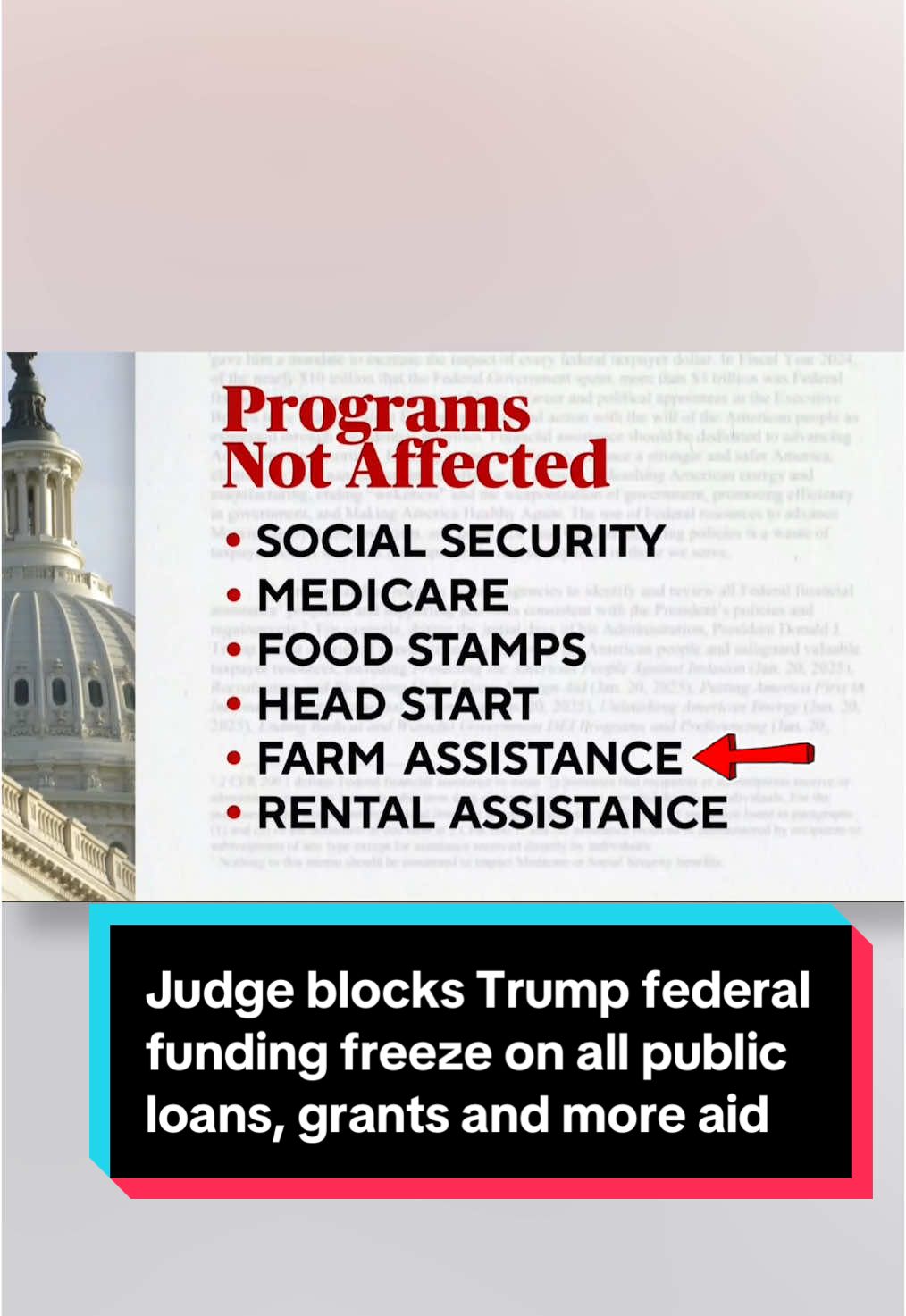 A federal judge issued a stay against a White House directive that ordered a spending freeze on federal assistance, which sent Washington, D.C. and organizations around the country into chaos on Tuesday. CBS News' Nancy Cordes explains what organizations will be impacted. #politics #news #trump #whitehouse #spending 