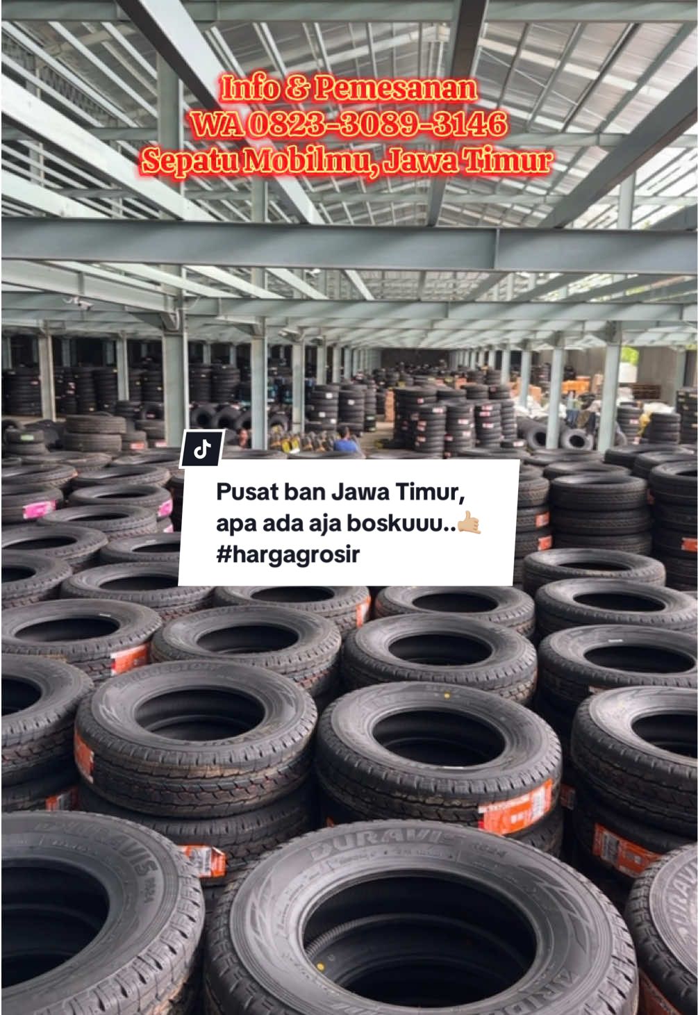 PUSAT GROSIR BAN MOBIL & TRUK MURAH  - Pemesanan via WA 0823-3089-3146 Melayani retail/eceran, Via WA, Shopee & Tokopedia 📍Jawa Timur #bantruk #rekomendasibantruk #bantrukmurah  Temukan kebutuhan ban mobil & truk mu di sini. Melayani pembelian ecer dan grosir, kami siap supply toko dengan jaminan harga termurah 🚚Pengiriman bisa dibantu sampai depan rumah!! 🛒Pembelian ecer > kunjungi toko online kami di Tokopedia & Shopee : sepatumobilmu 🛒Grosir > WA 0823-3089-3146 #jualbanmobi#jualbantruk#bantrukkawat#bantrukindonesia#banmobilmurah#bantrukmurah#rekomendasibanmobil#grosirbanmurah#grosirban#pusatbanmurah#kediri#viralkan#bantrukindonesia#dunlop#gtradial#aeolustyre#sailuntire#gajahtunggal#bridgestone#gititire#duraturntyre#accelera#banimport 