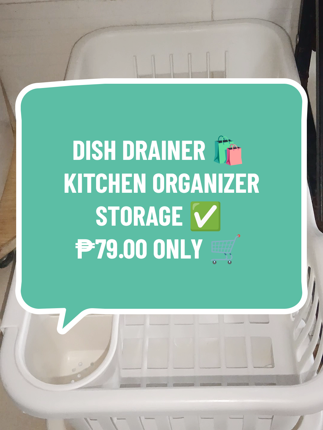 DISH DRAINER 🛍️ KITCHEN ORGANIZER STORAGE ✅  ₱79.00 ONLY 🛒  CLICK THE YELLOW BASKET 🧺  #dishdrainer #kitchenware #tiktokfinds 