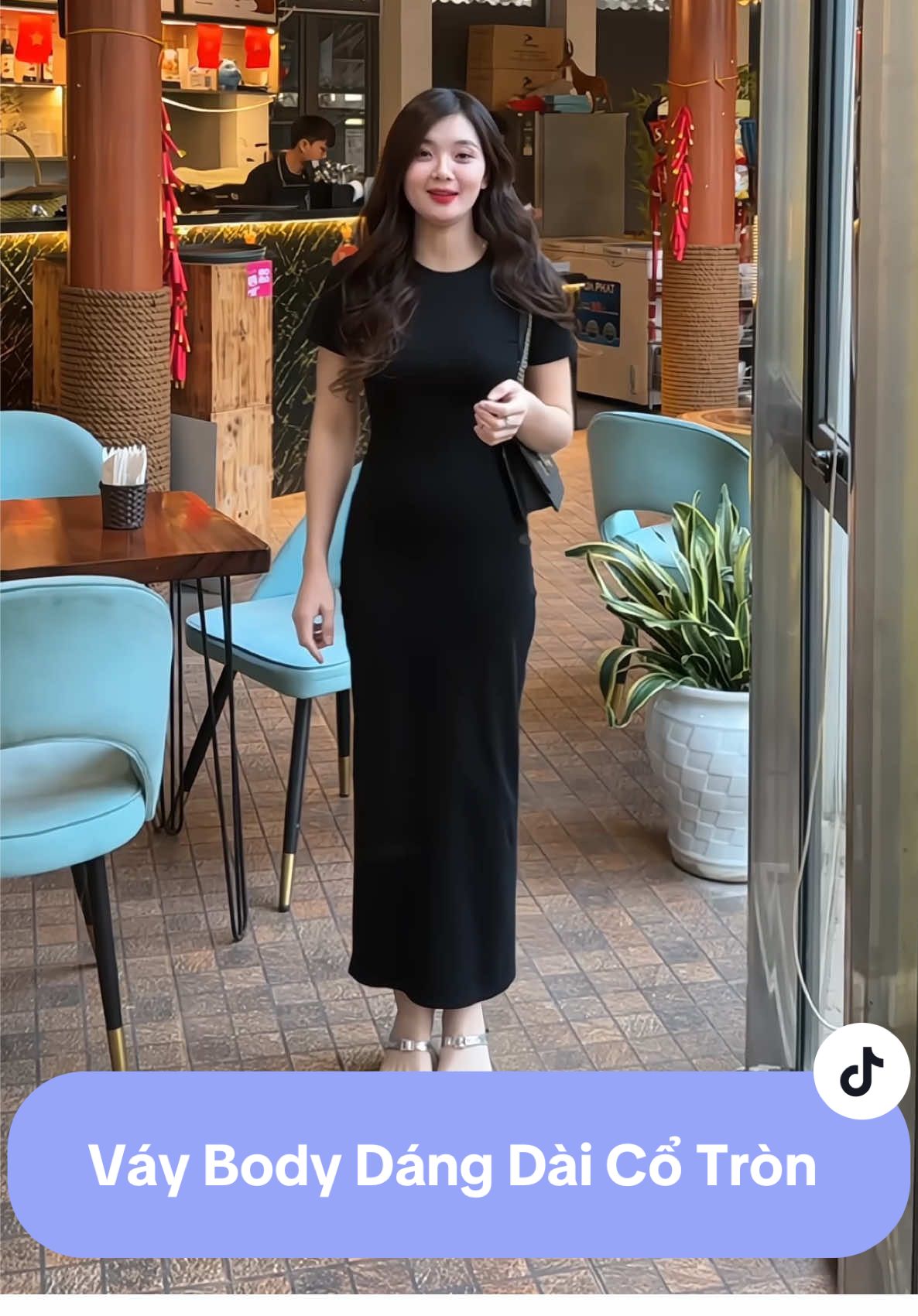 Váy Body Dáng Dài Cổ Tròn  #xuhuong #vaydai #vaybody 