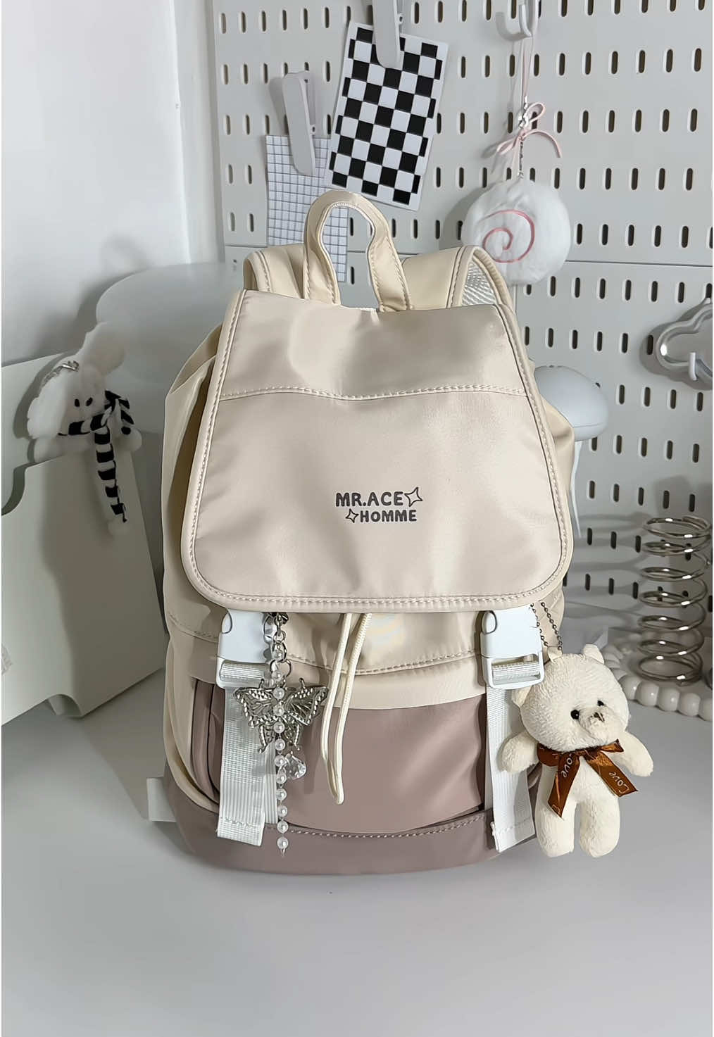 pack my new bag w me!!🎀 #mrace #mracebackpack #backpack #multipocketbackpack #schoolbag #fyp @Mr.ace Homme Mall 