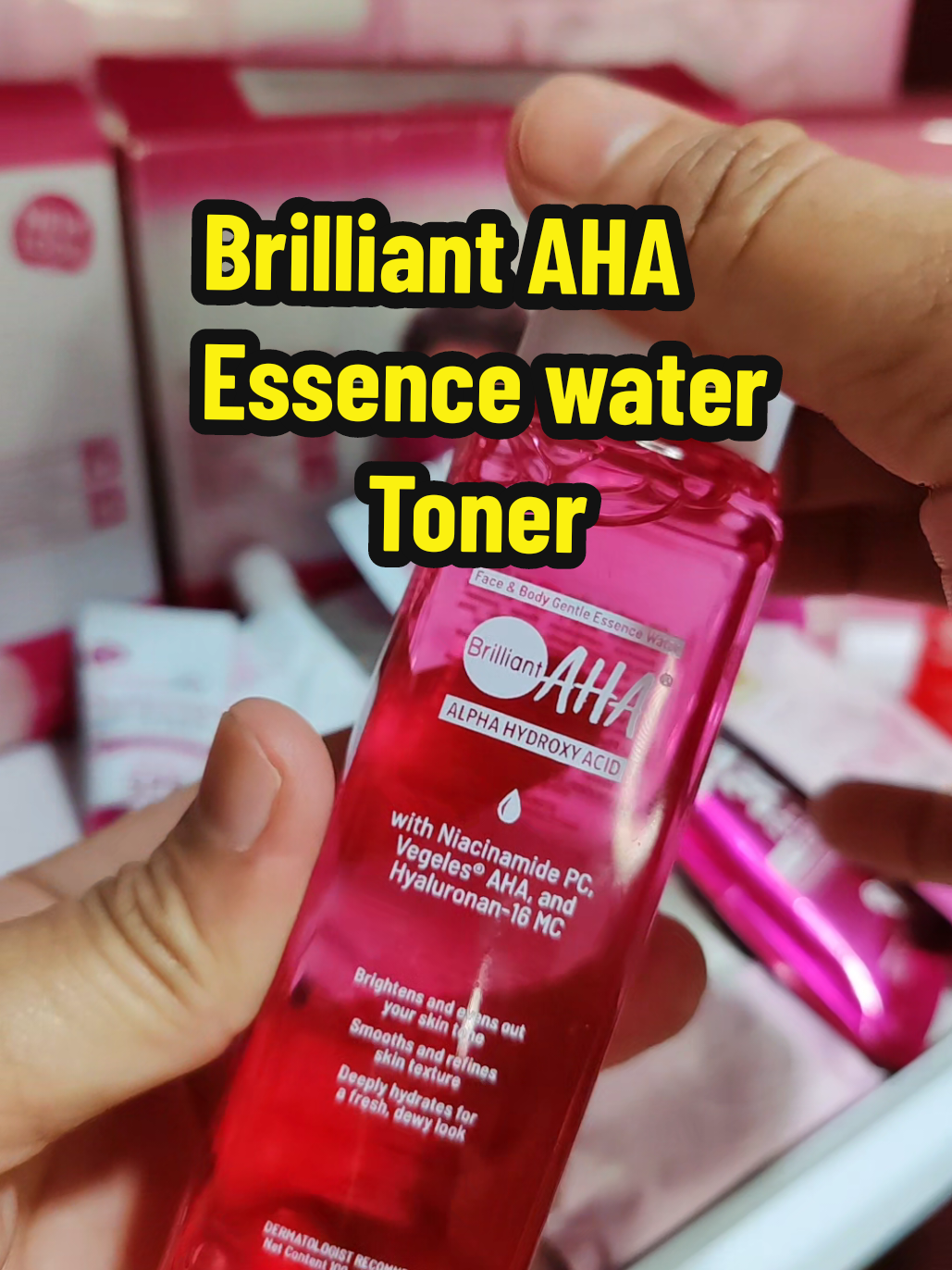 Brilliant AHA essence water toner available na dito!. For glowing skin. Dali check out na!. #skincare #brilliantskinessentials #toner 